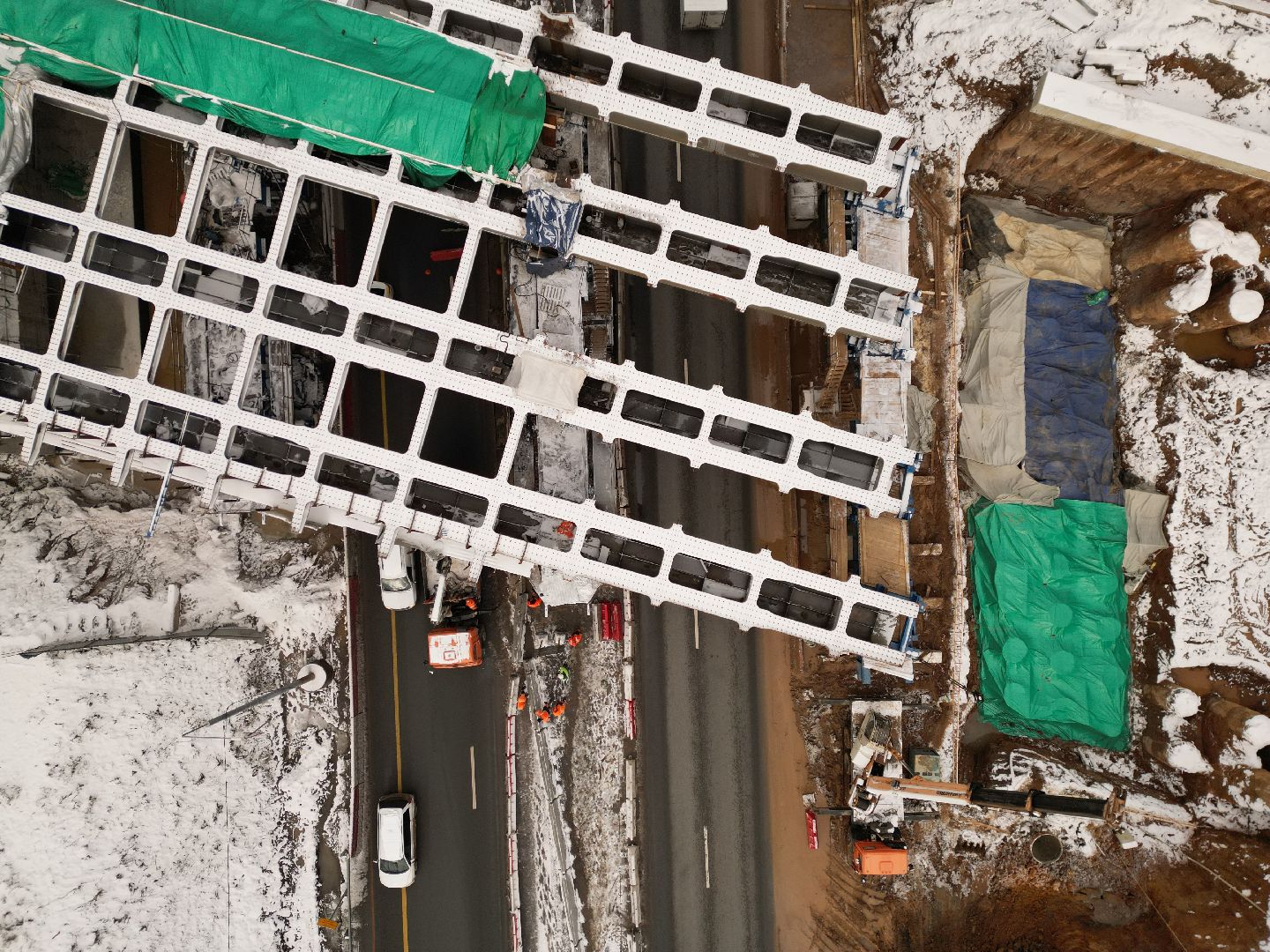 видео с коптера, дороги, строительство,