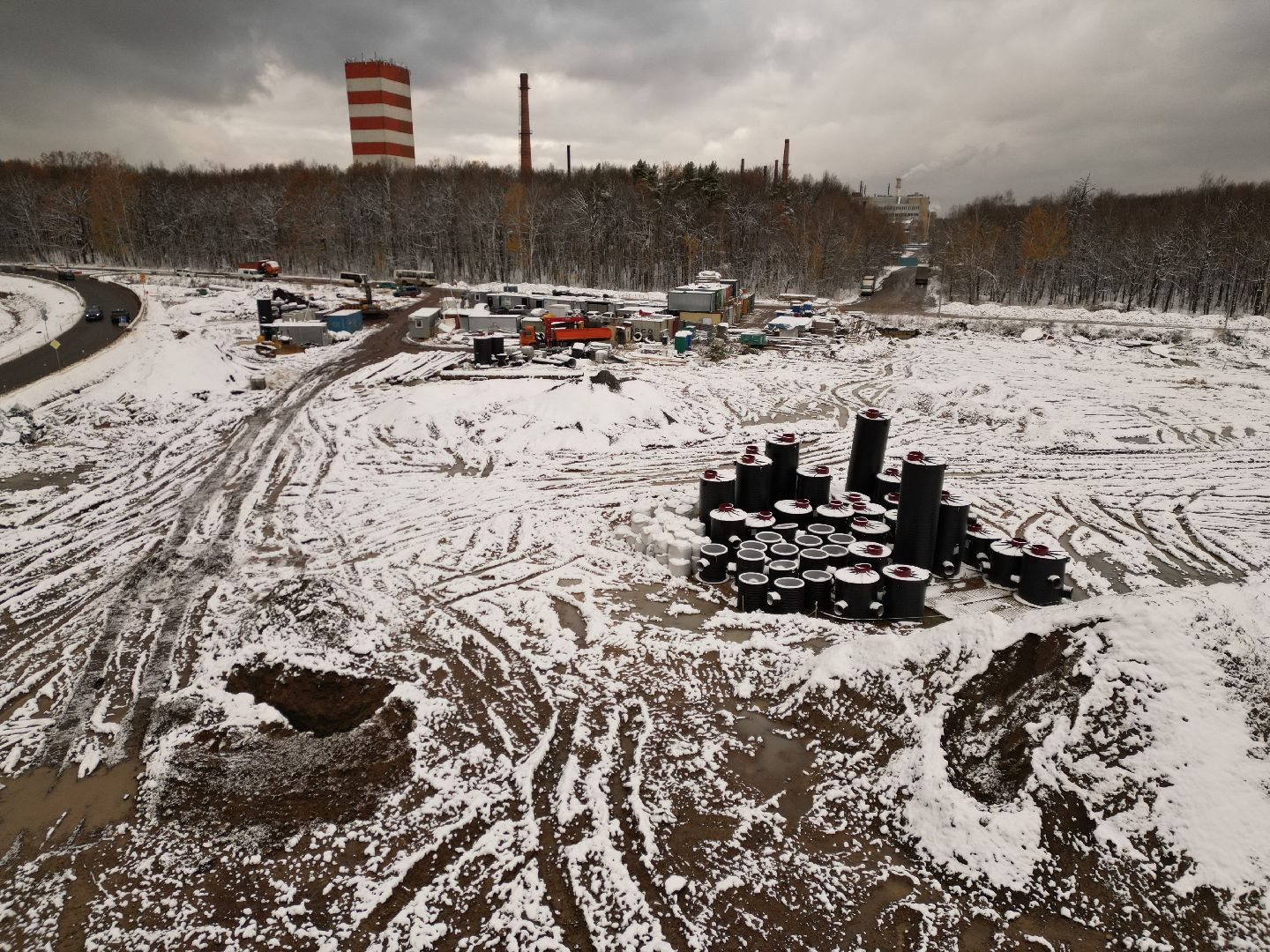 видео с коптера, дороги, строительство, юла,