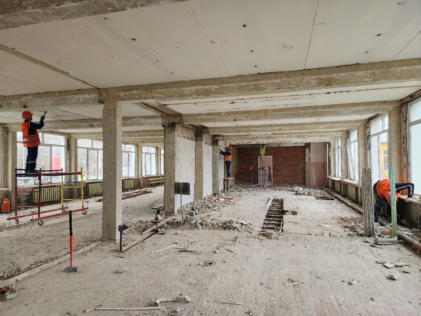 серпухов, подмосковье, капремонт школы, президентская программа, школа 9, вертикалки,