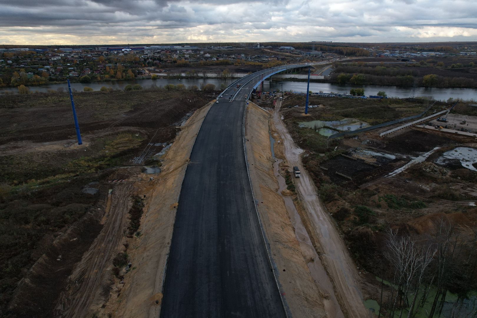 видео с коптера, юла, строительство, дороги,
