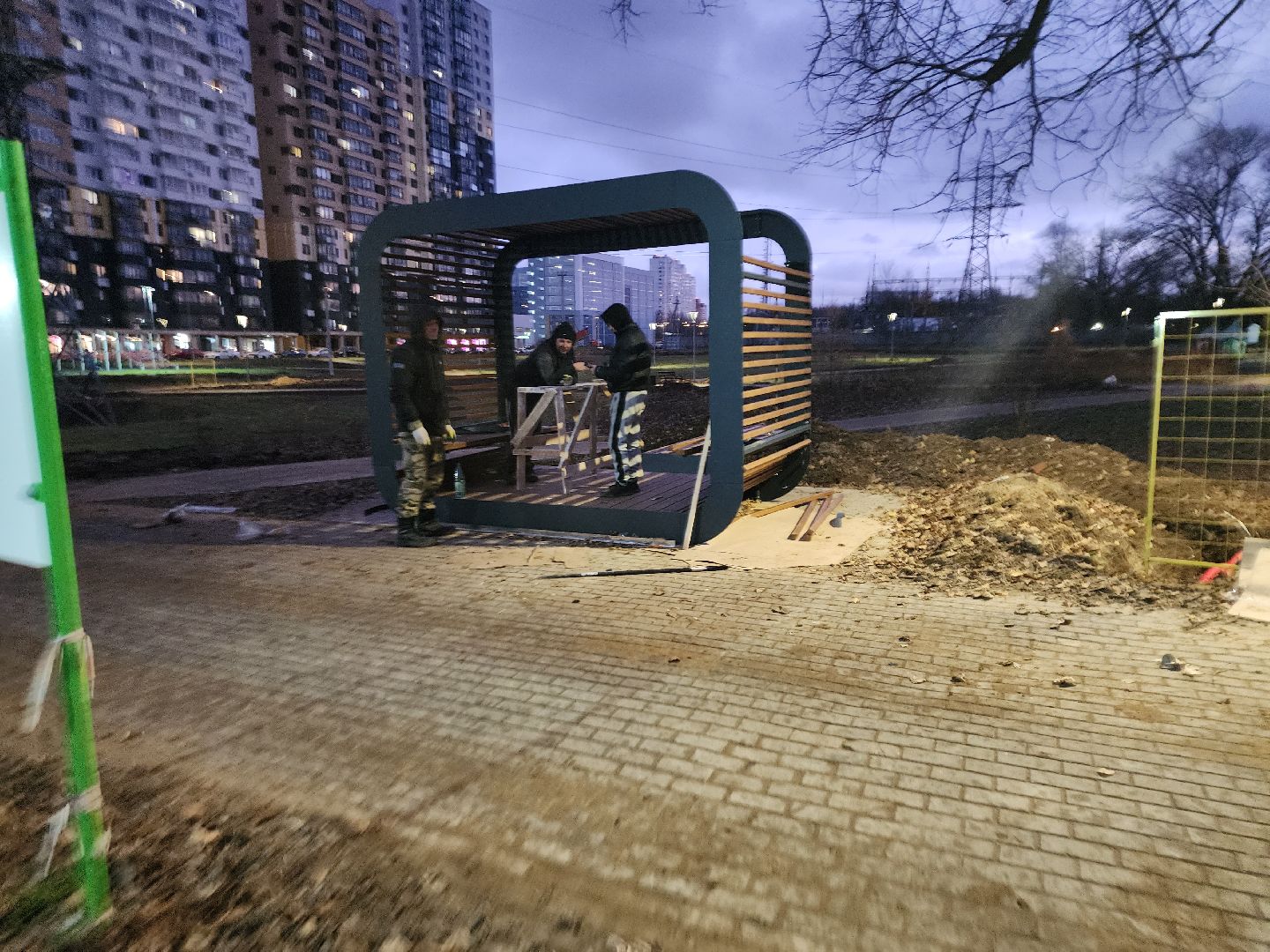 долгопрудный, жк бригантина, беседки, лавочки, парк, вертикалки,