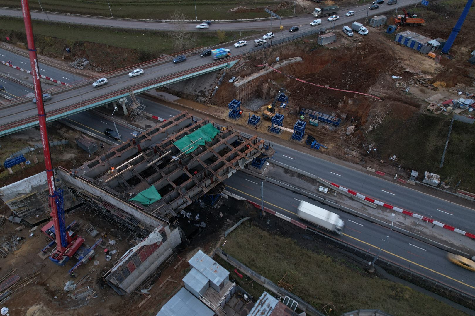 видео с коптера, дороги, строительство,