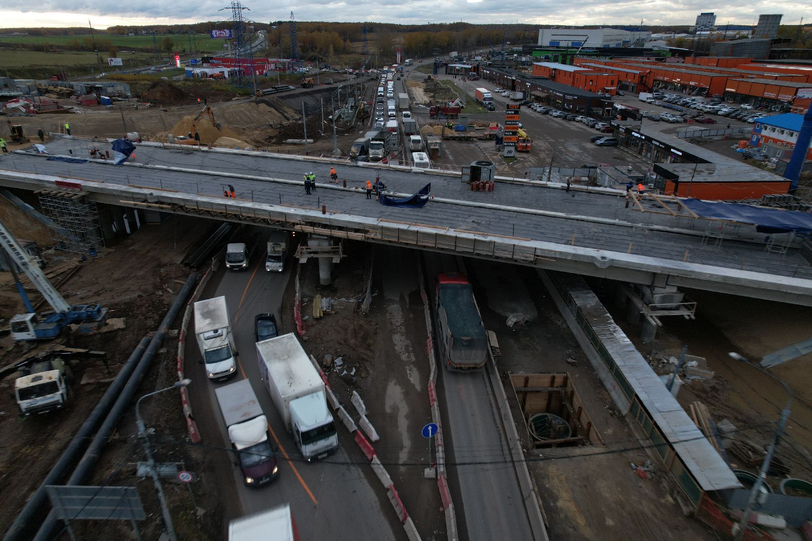 видео с коптера, дороги, строительство,
