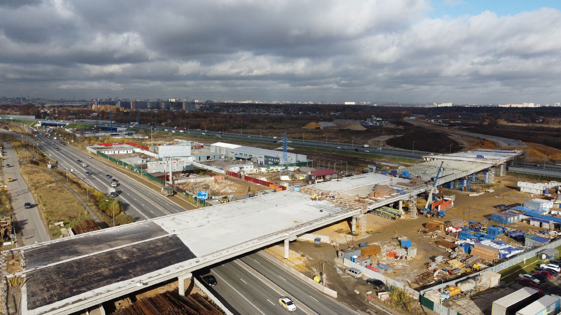 видео с коптера, строительство, дороги,