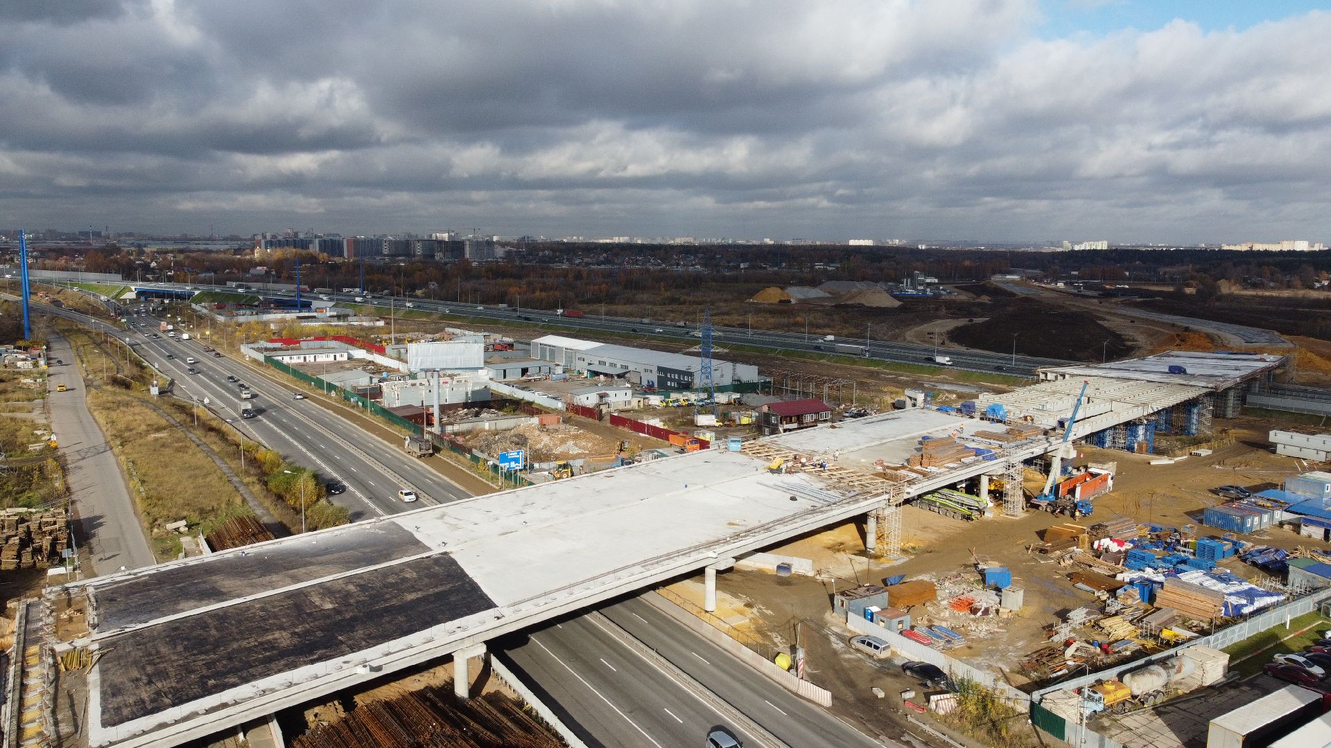 видео с коптера, строительство, дороги,