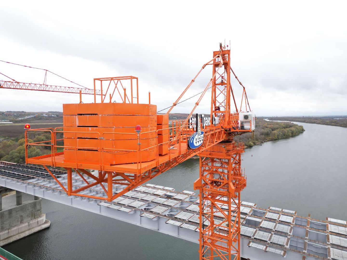 видео с коптера, мост, строительство,