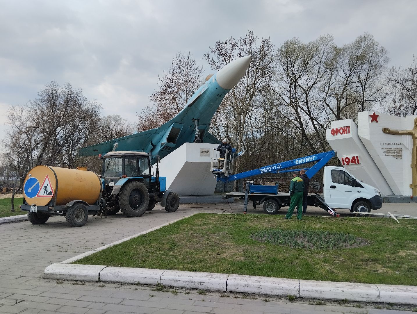 Су-27, памятник, благоустройство, Ногинск, Богородский городской округ, уборка территорий