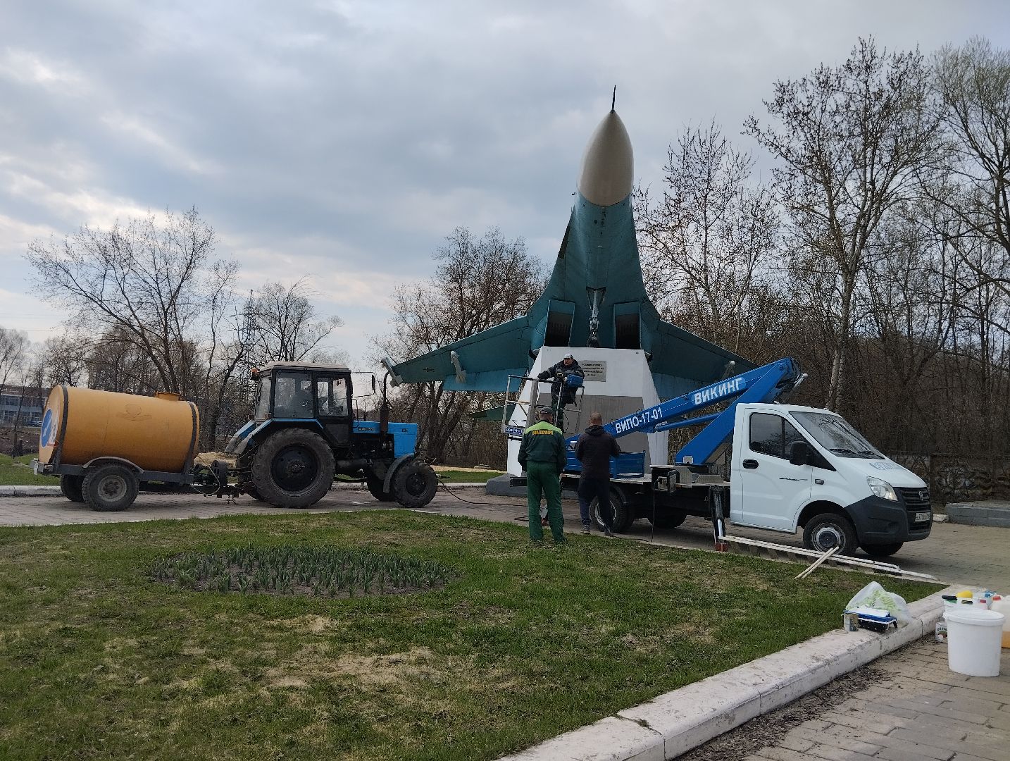 Су-27, памятник, благоустройство, Ногинск, Богородский городской округ, уборка территорий
