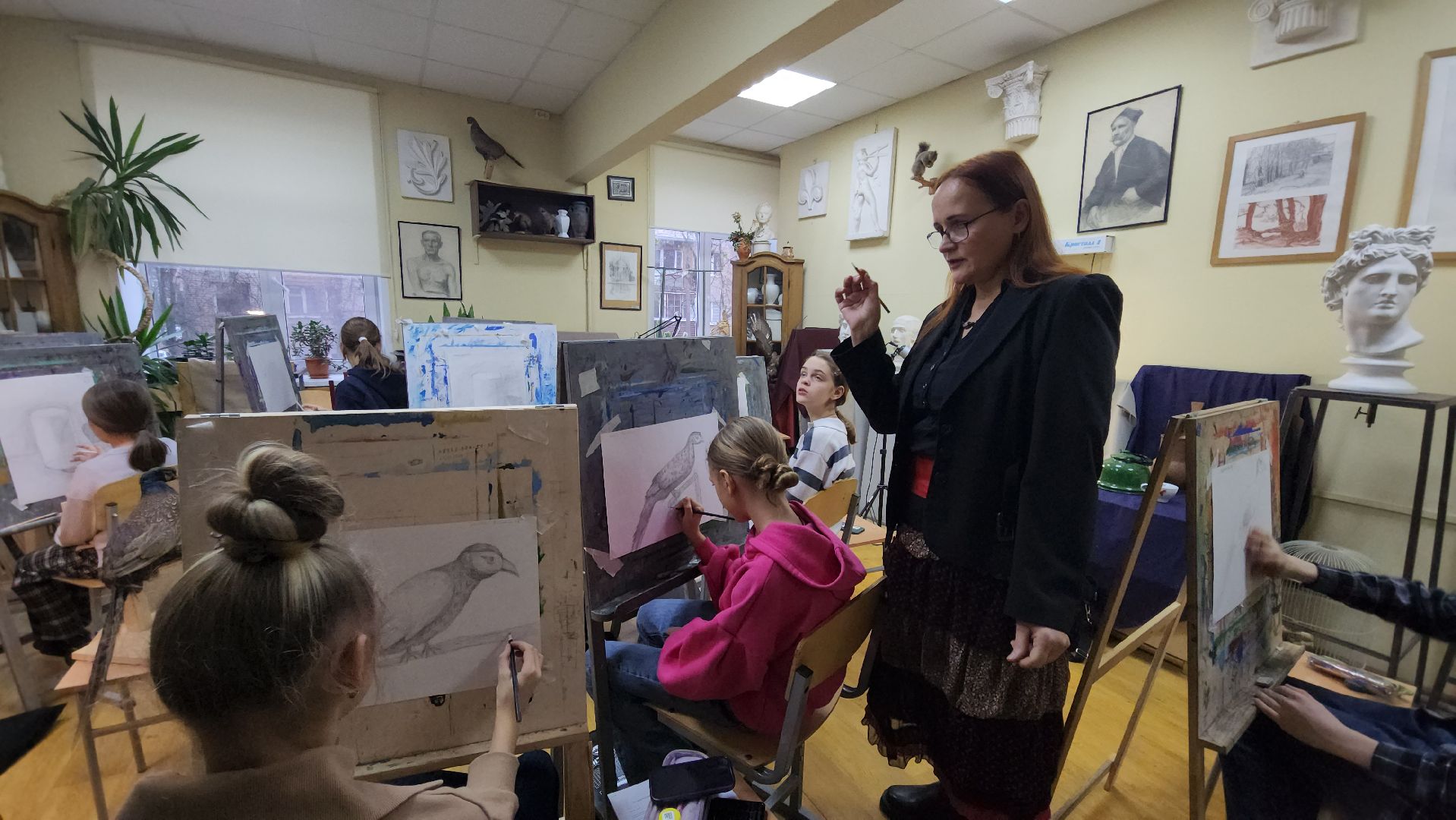 люберцы, художественная школа, ученики, академический рисунок, вертикалки,