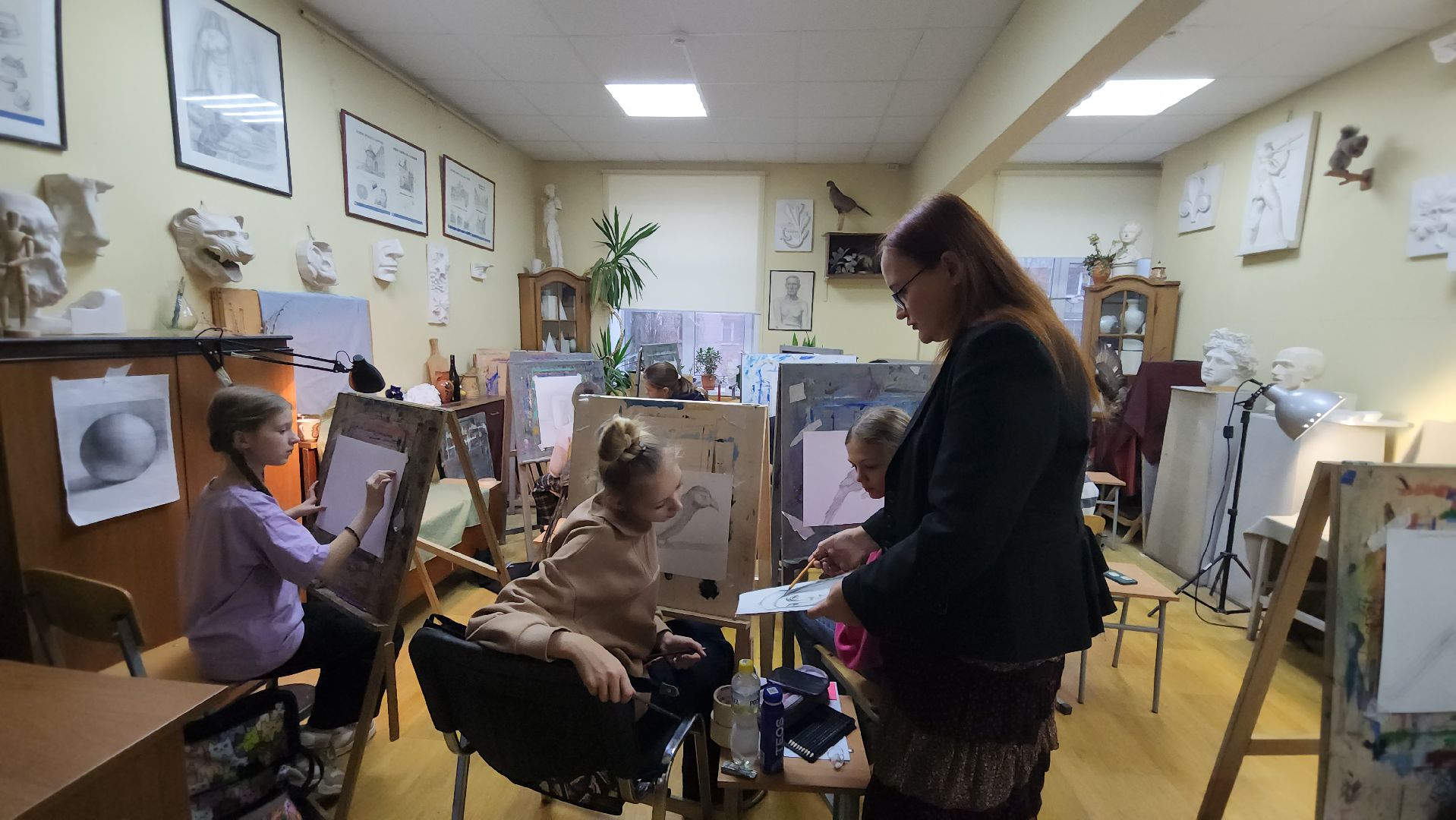 люберцы, художественная школа, ученики, академический рисунок, вертикалки,