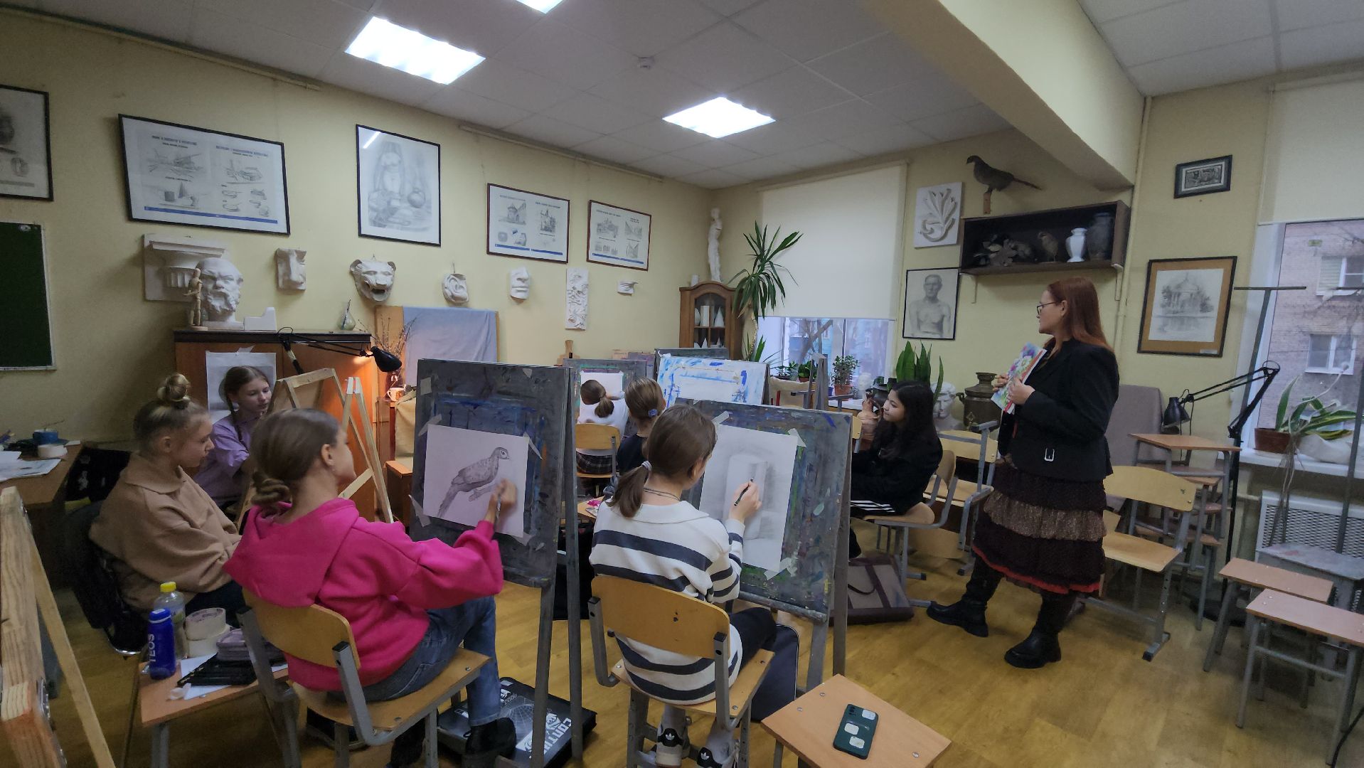 люберцы, художественная школа, ученики, академический рисунок, вертикалки,
