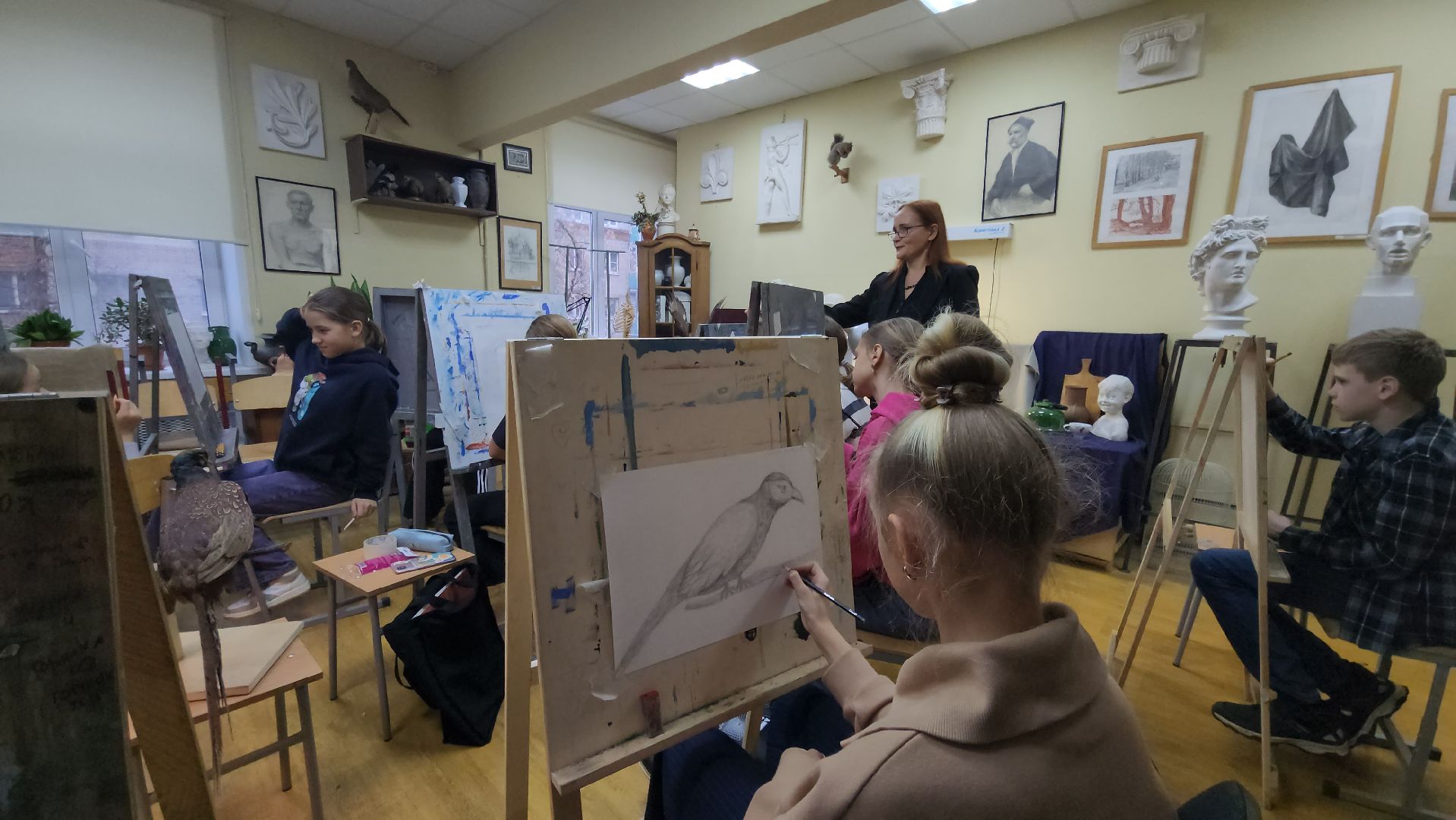 люберцы, художественная школа, ученики, академический рисунок, вертикалки,