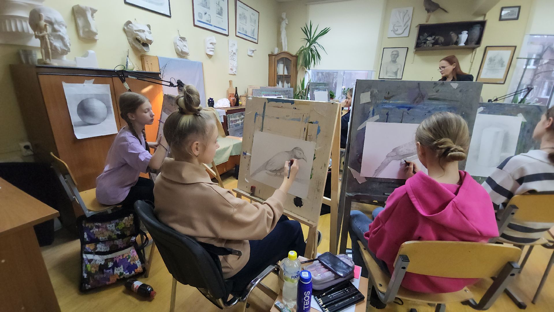 люберцы, художественная школа, ученики, академический рисунок, вертикалки,