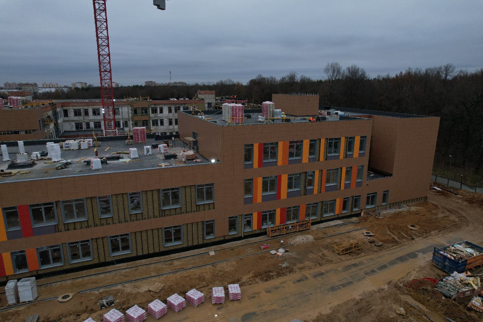 подольск, видео с коптера, климовск, школа, строительство, строительство школы,