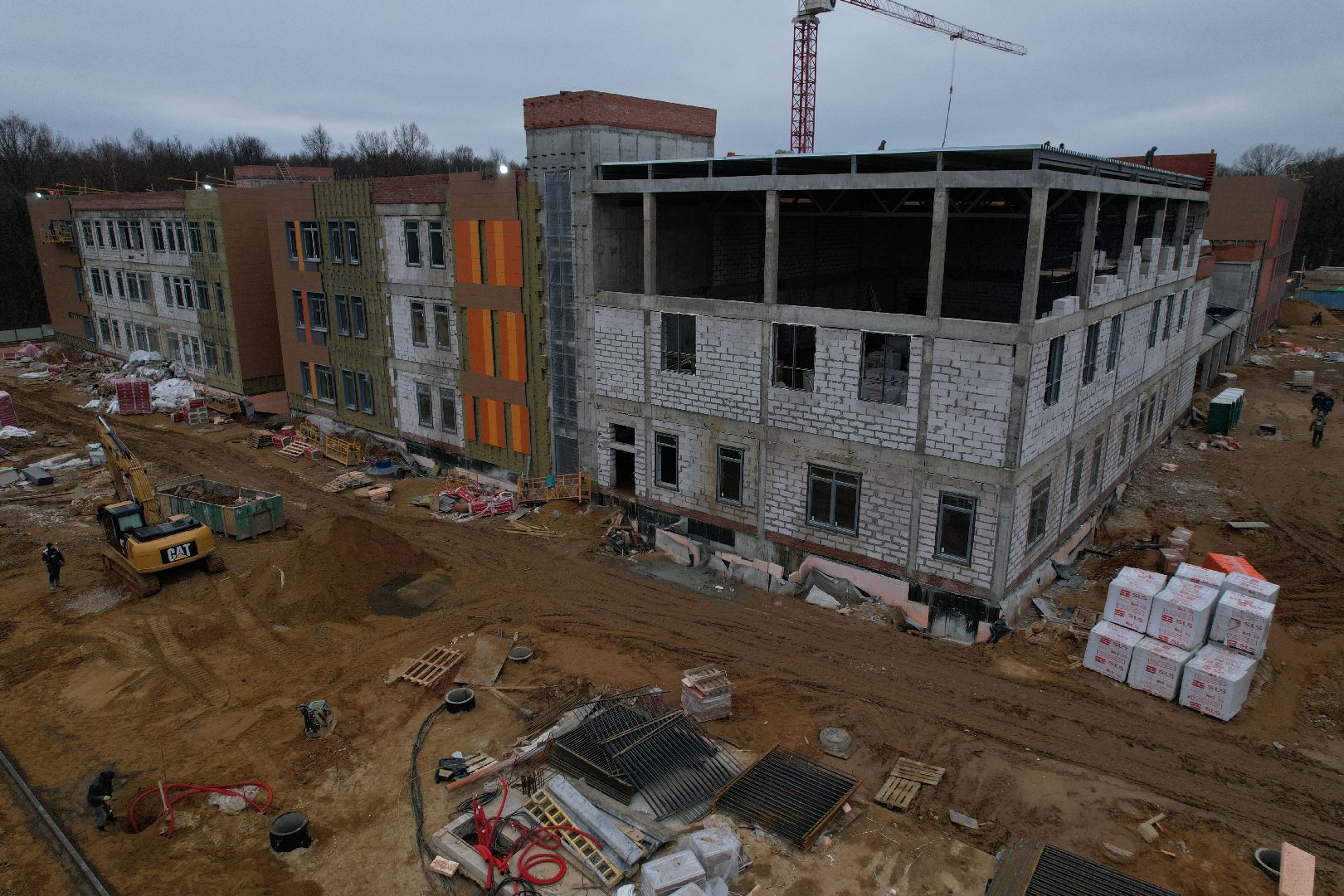 подольск, видео с коптера, климовск, школа, строительство, строительство школы,