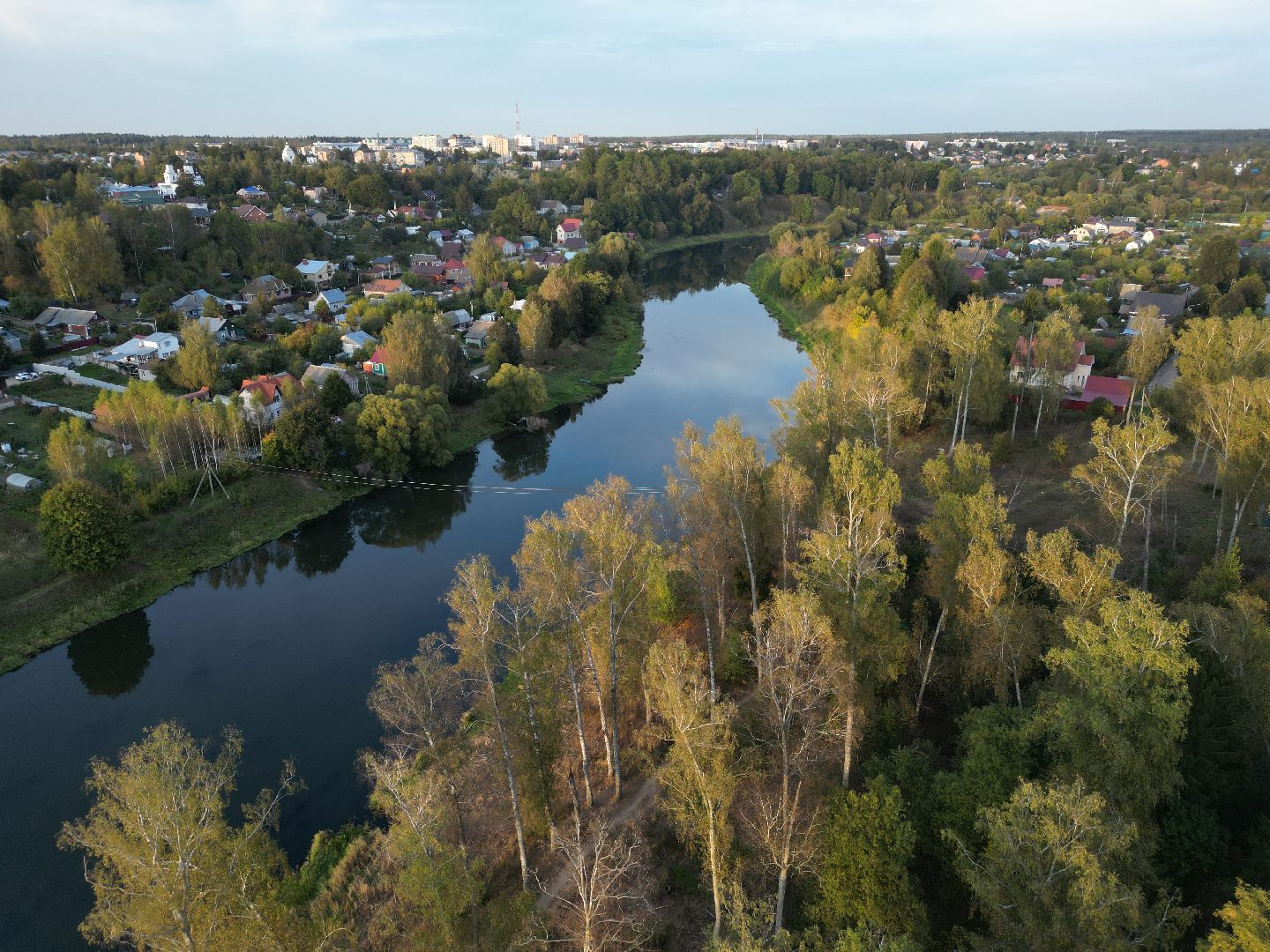 видео с коптера, руза, благоустройство, парк,
