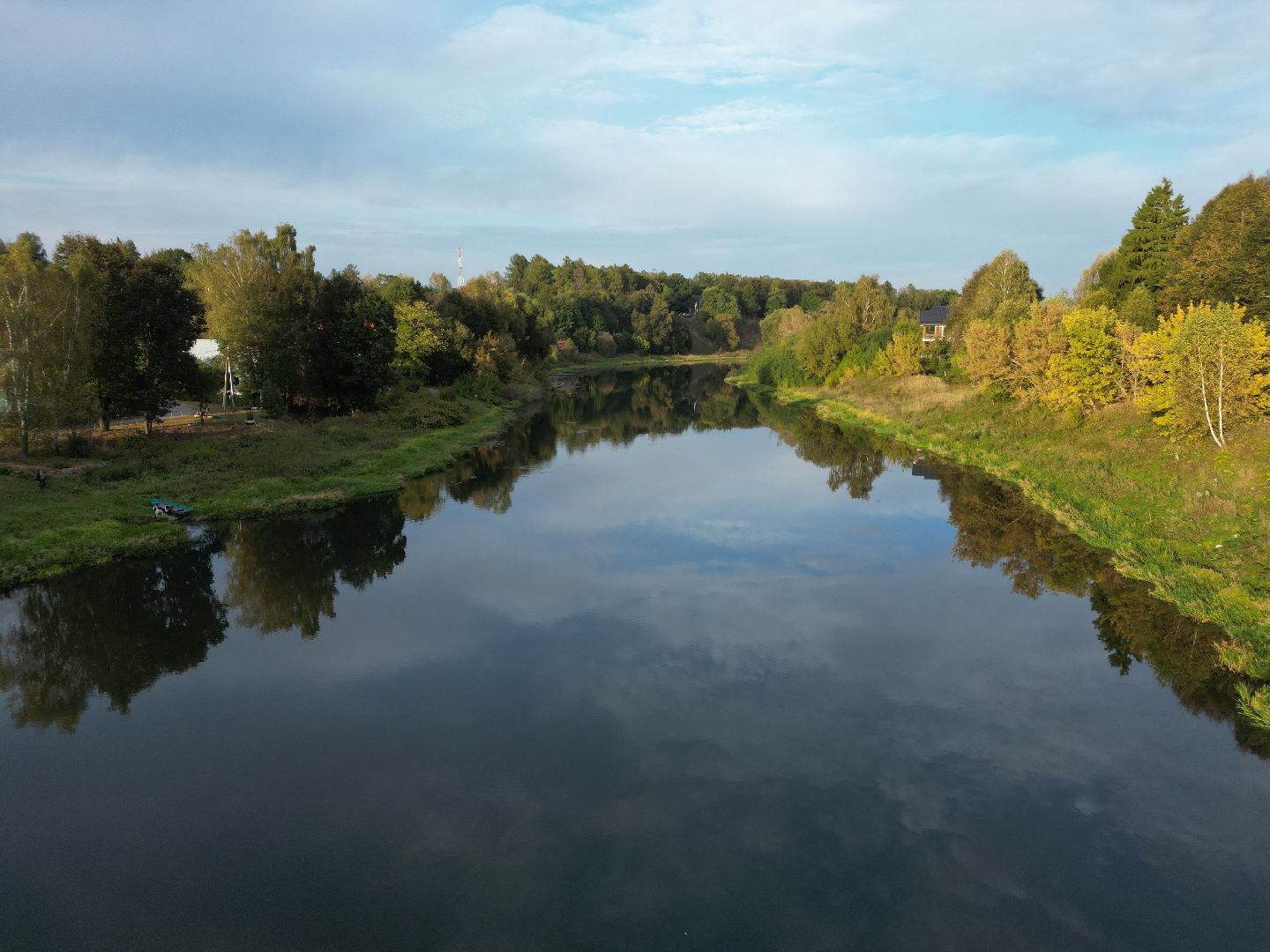 видео с коптера, руза, благоустройство, парк,