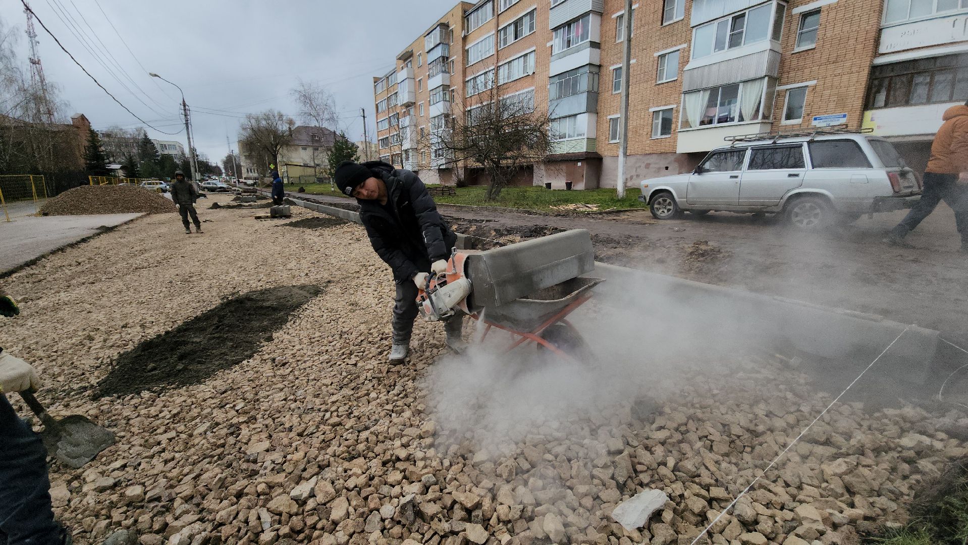 Парковка, строительство парковки, Руза, рузский городской округ, московская область, подмосковье, благоустройство, вертикалки,
