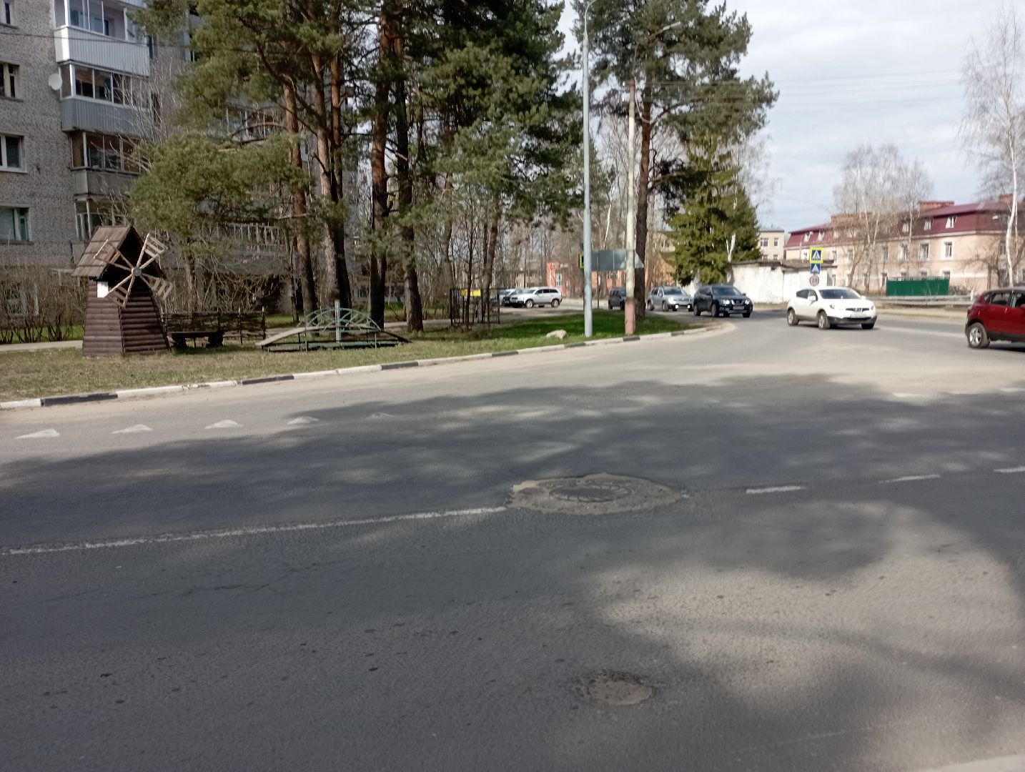 круговое движение, круговой перекресток, благоустройство, дорожные работы, Дубна