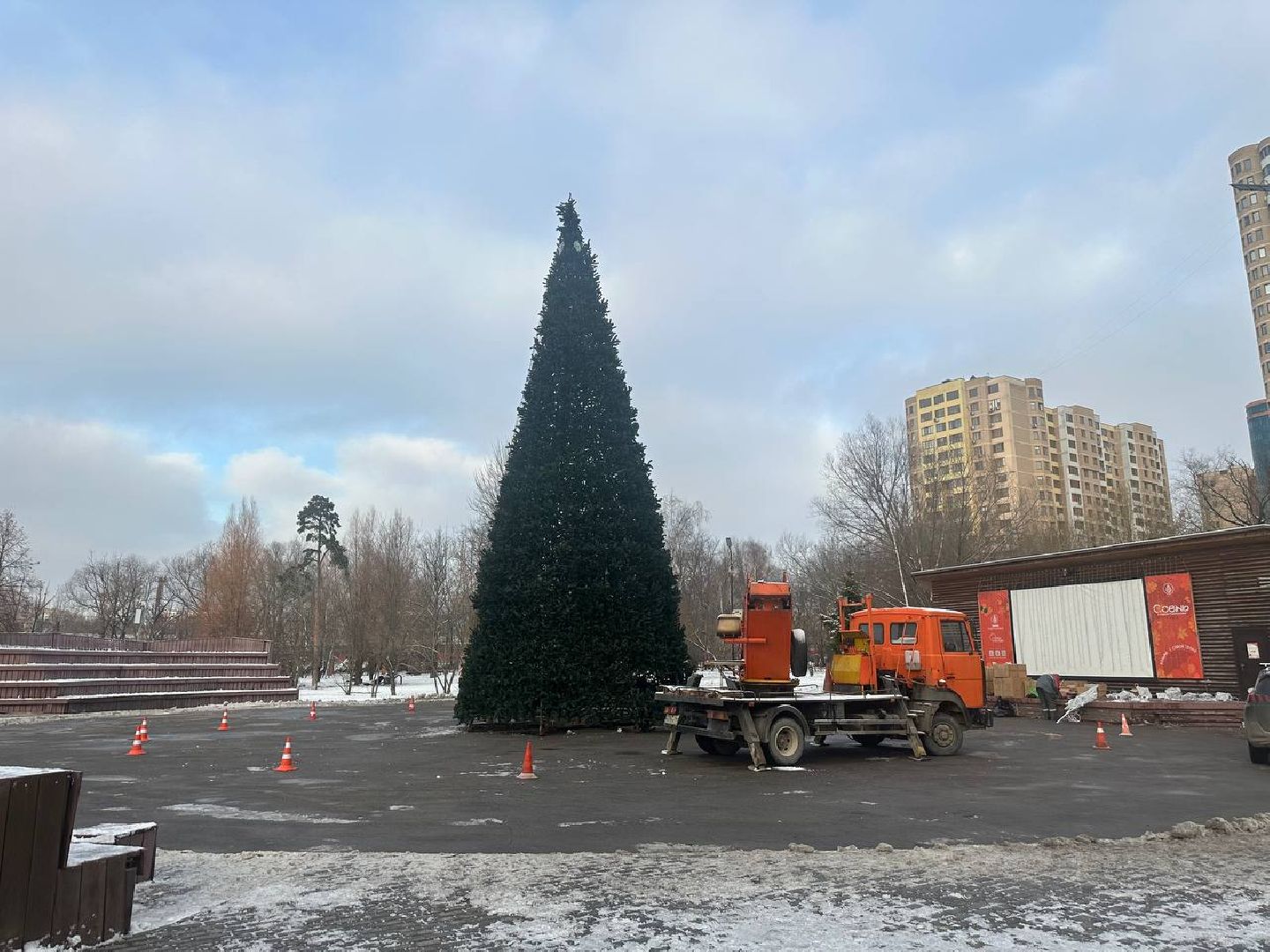 Реутов, вертикалки, символ года, установка елки, елка, пушистая красавица, искусственная ель,