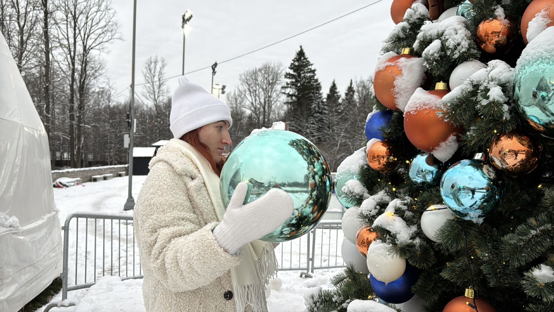 Одинцовский парк, Новогоднее украшение, Зима в подмосковье,вертикалка, вертикальное видео,