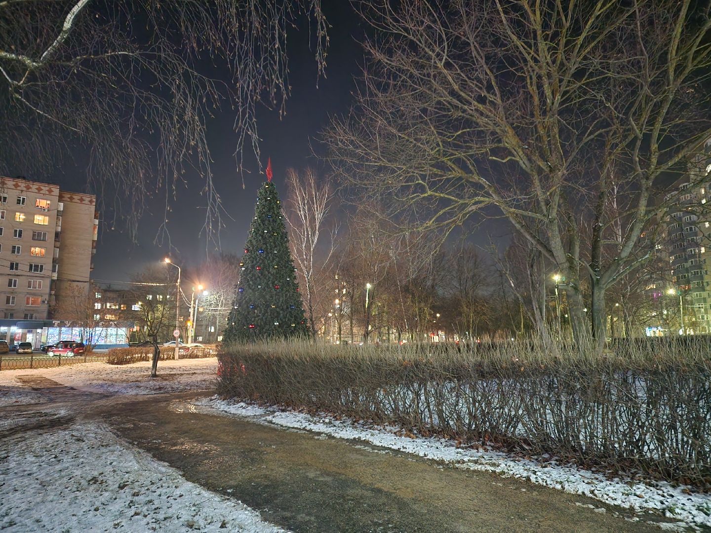 подольск, новый год, украшение города к новому году, новогодняя елка, вертикалки,