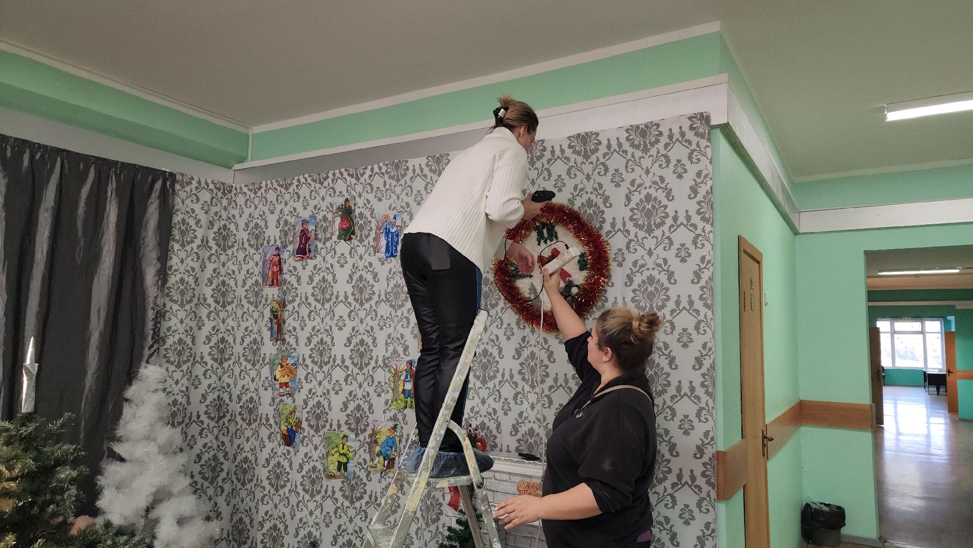 Новый год, Украшения, Лобня, Школа, вертикалки,