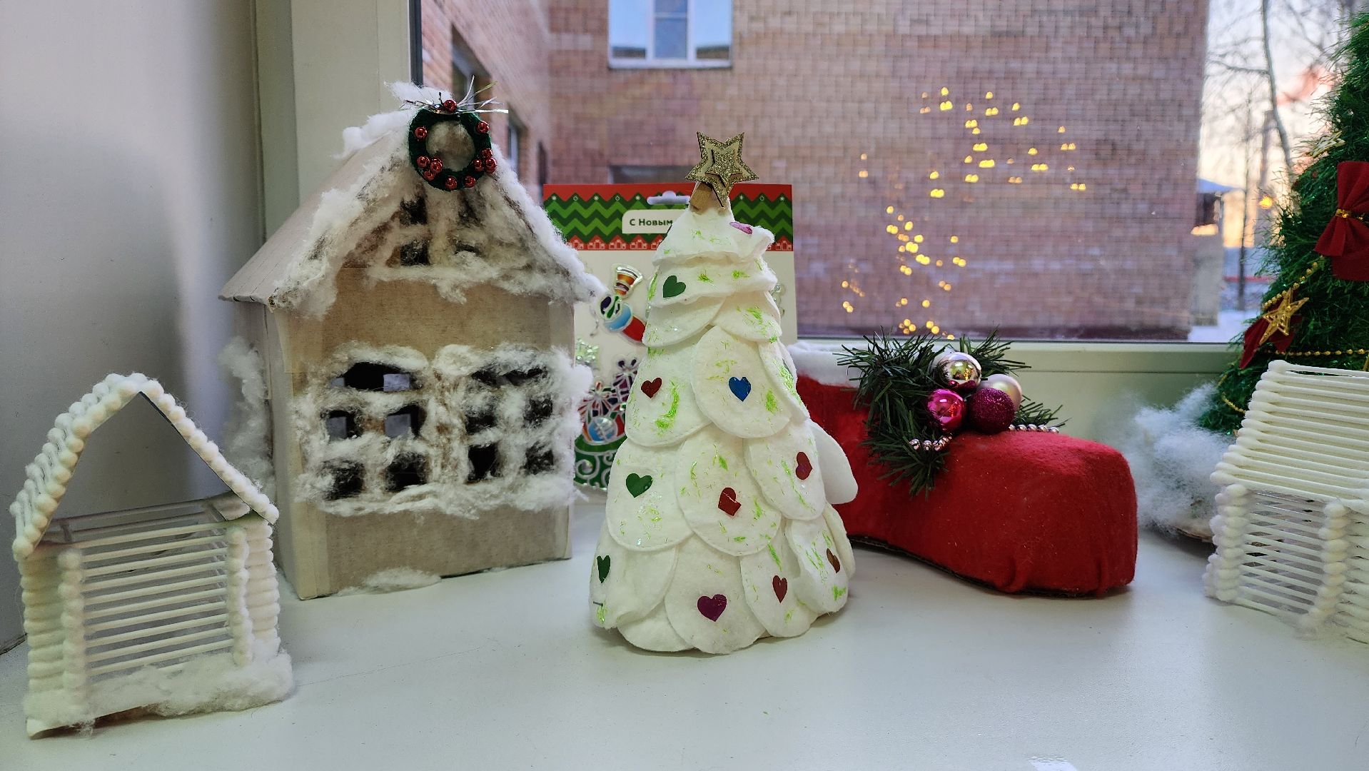 детский сад, Украшения, снеговик, Лобня, вертикалки,