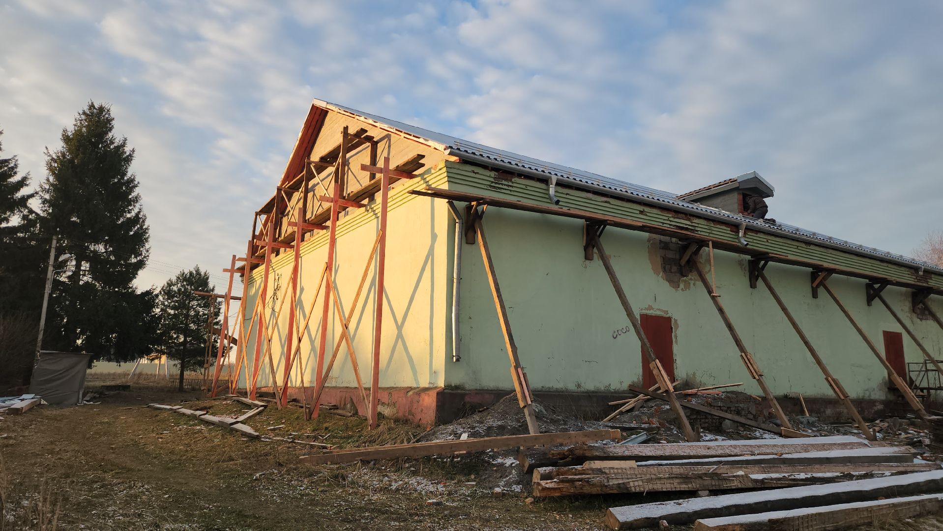 серпухов, деревня гавшино, дом культуры, замена кровли, капитальный ремонт, вертикалки,