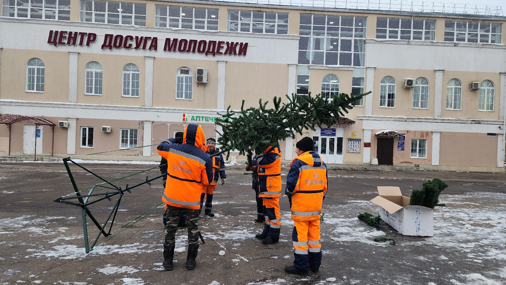 новогодняя ель, истра, установка елки, вертикалки,