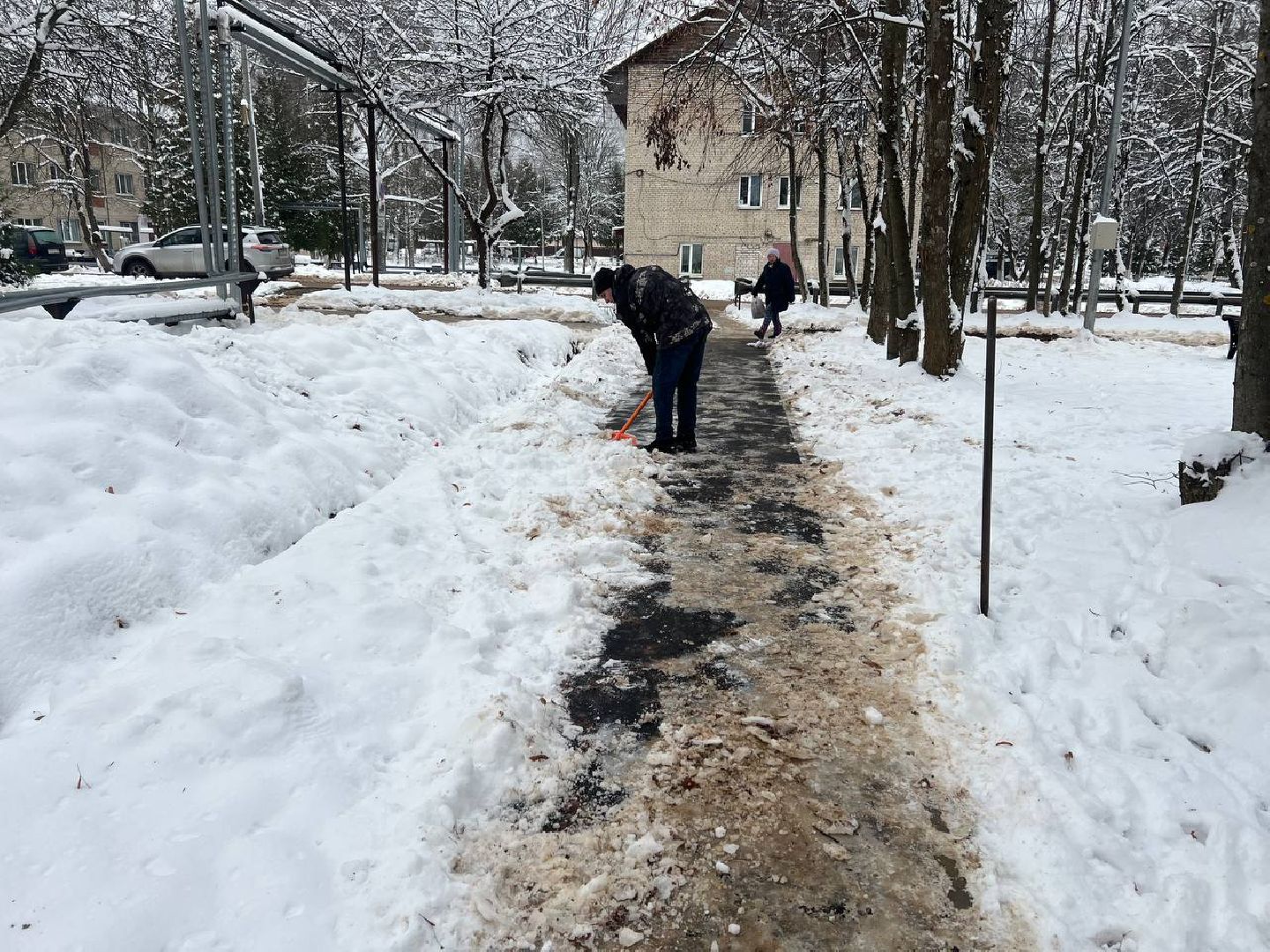 тротуары, лед, городской округ восход, вертикалки,