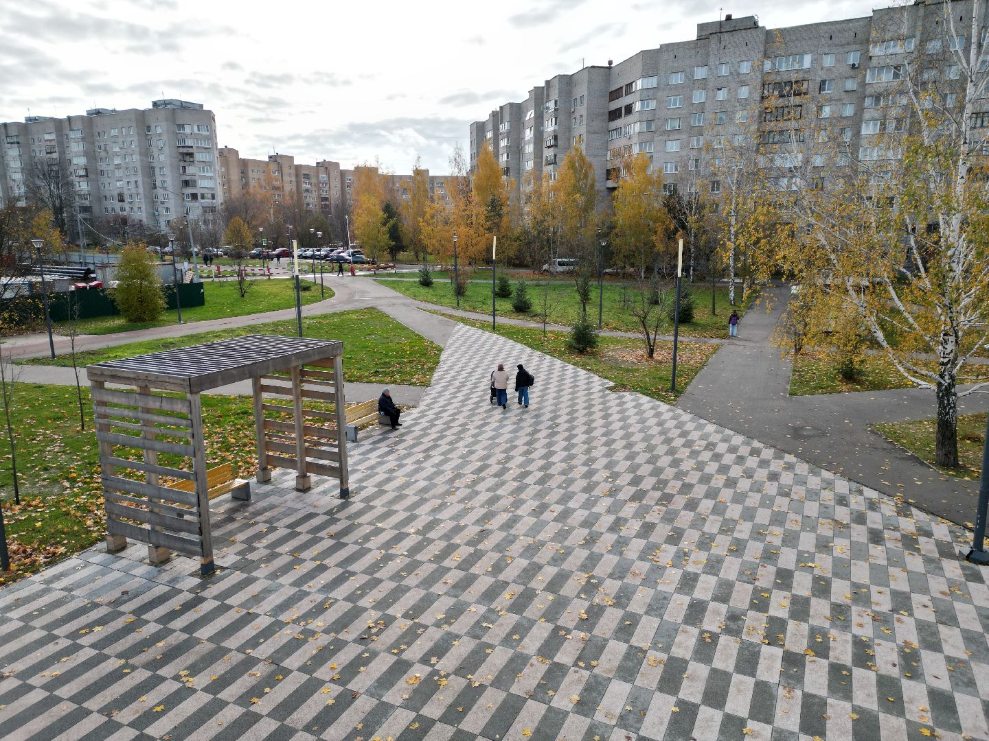 видео с коптера, черноголовка, парк,