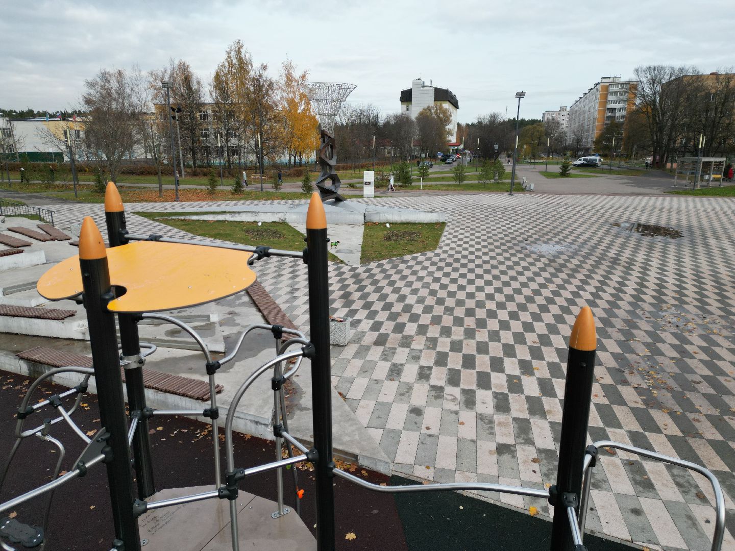 видео с коптера, черноголовка, парк,