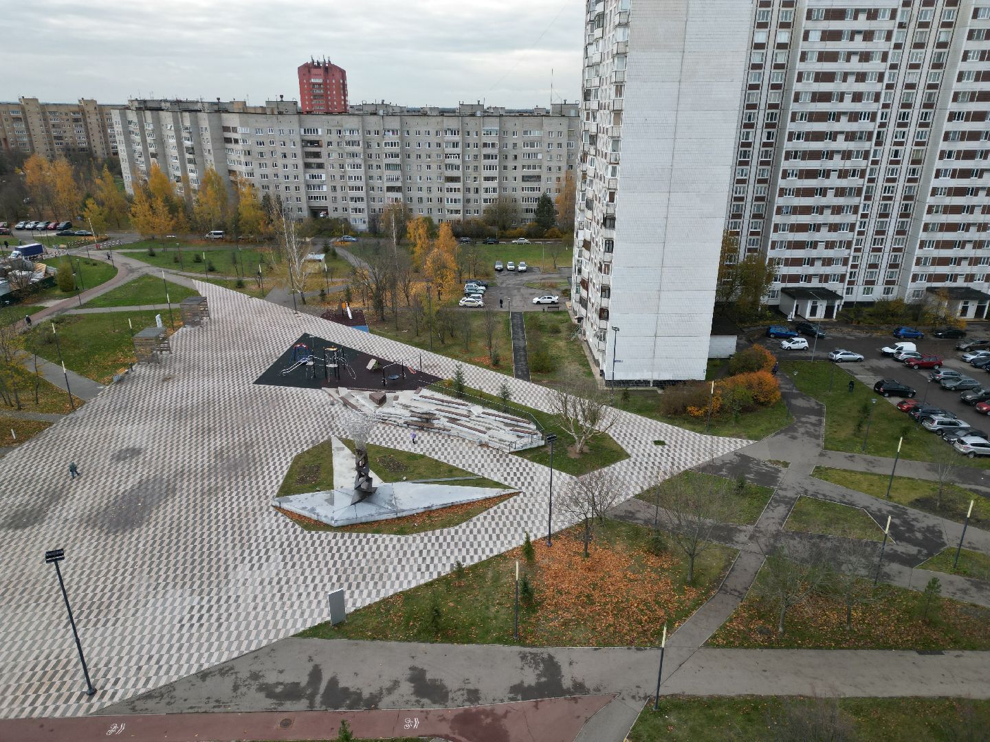 видео с коптера, черноголовка, парк,