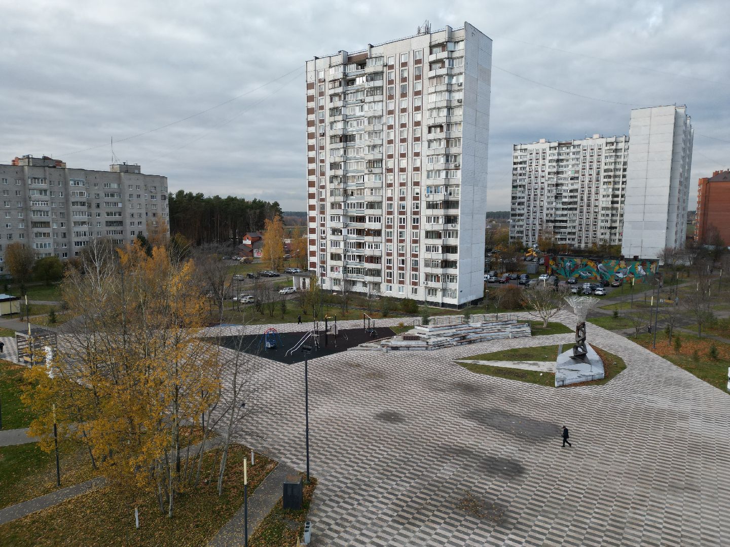 видео с коптера, черноголовка, парк,