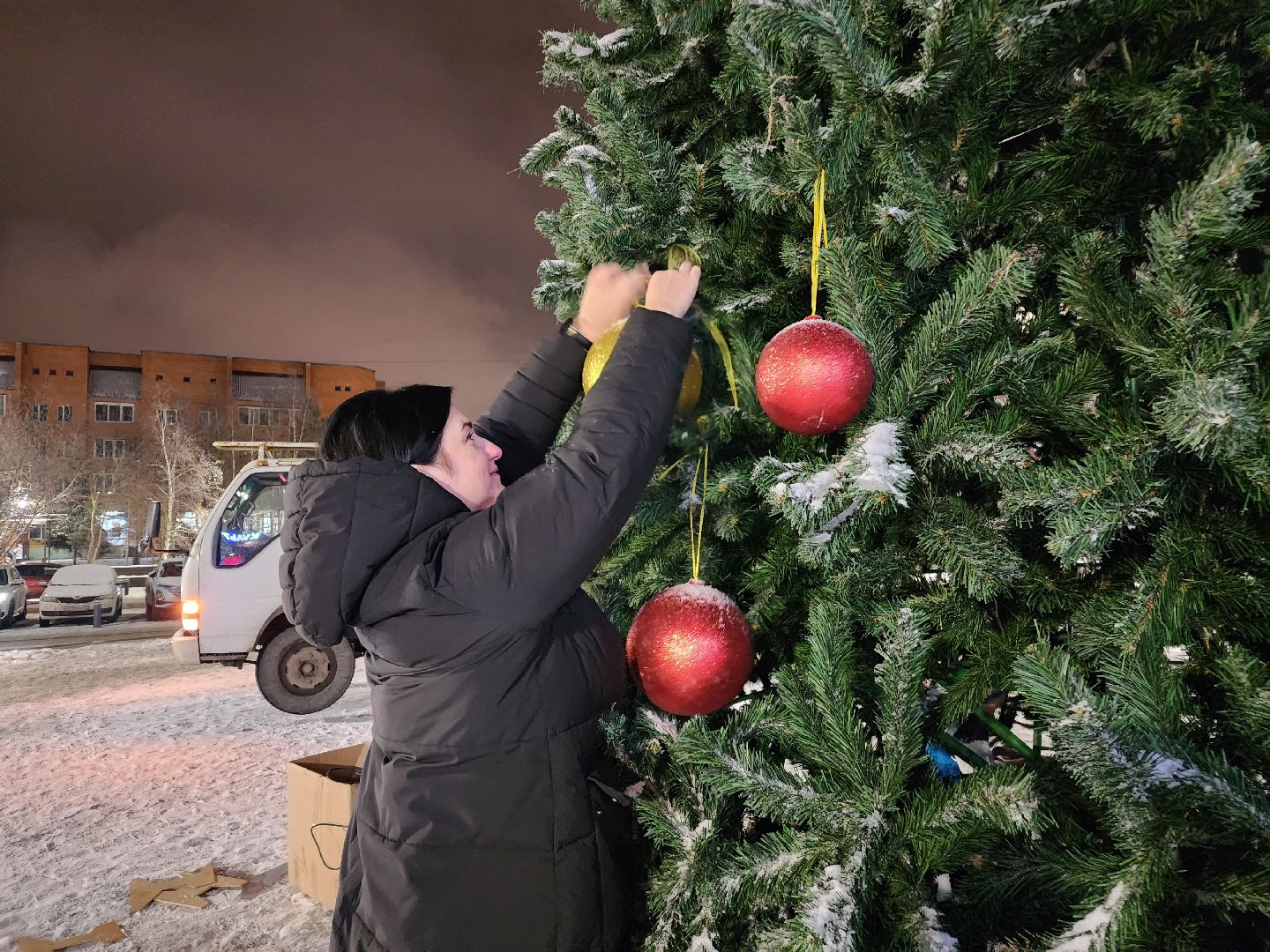 фрязино, зима в подмомсковье, ёлка, украшение города, новый год, вертикалки,