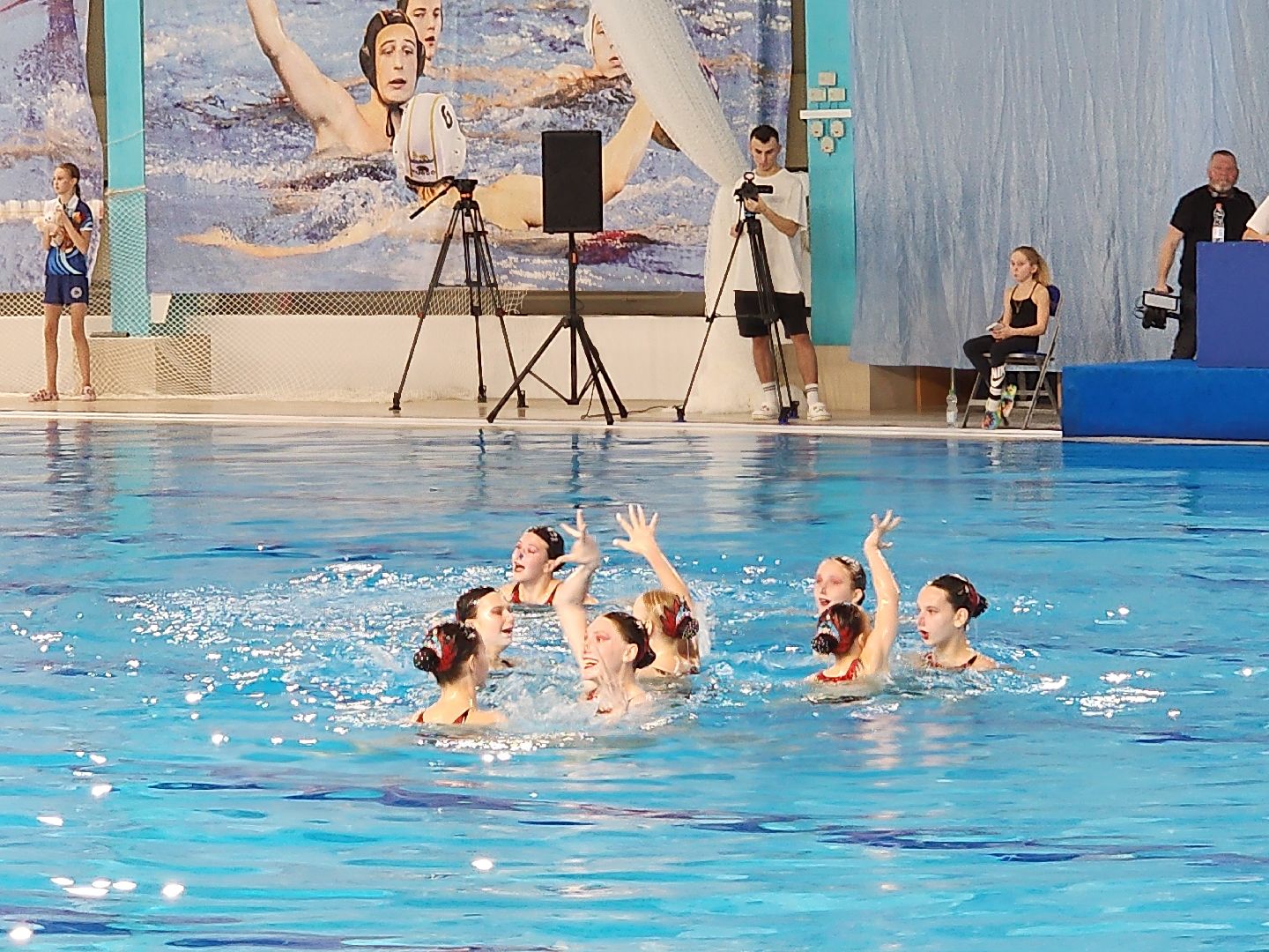 Чехов, дворец спорта Олимпийский, синхронное плавание, первенство московской области, открытие, парад команд, соревнования, глава округа михаил собакин,