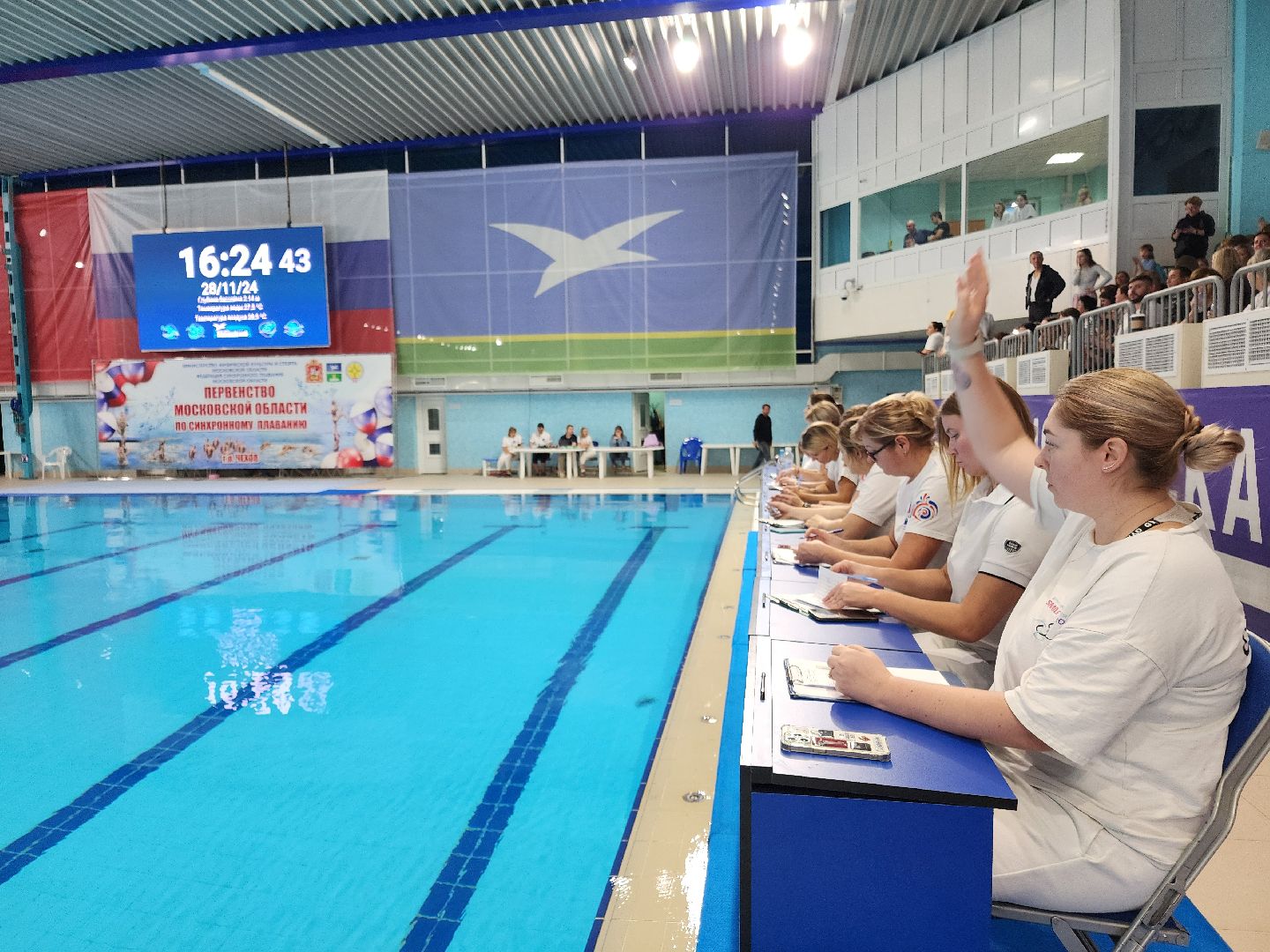 Чехов, дворец спорта Олимпийский, синхронное плавание, первенство московской области, открытие, парад команд, соревнования, глава округа михаил собакин,