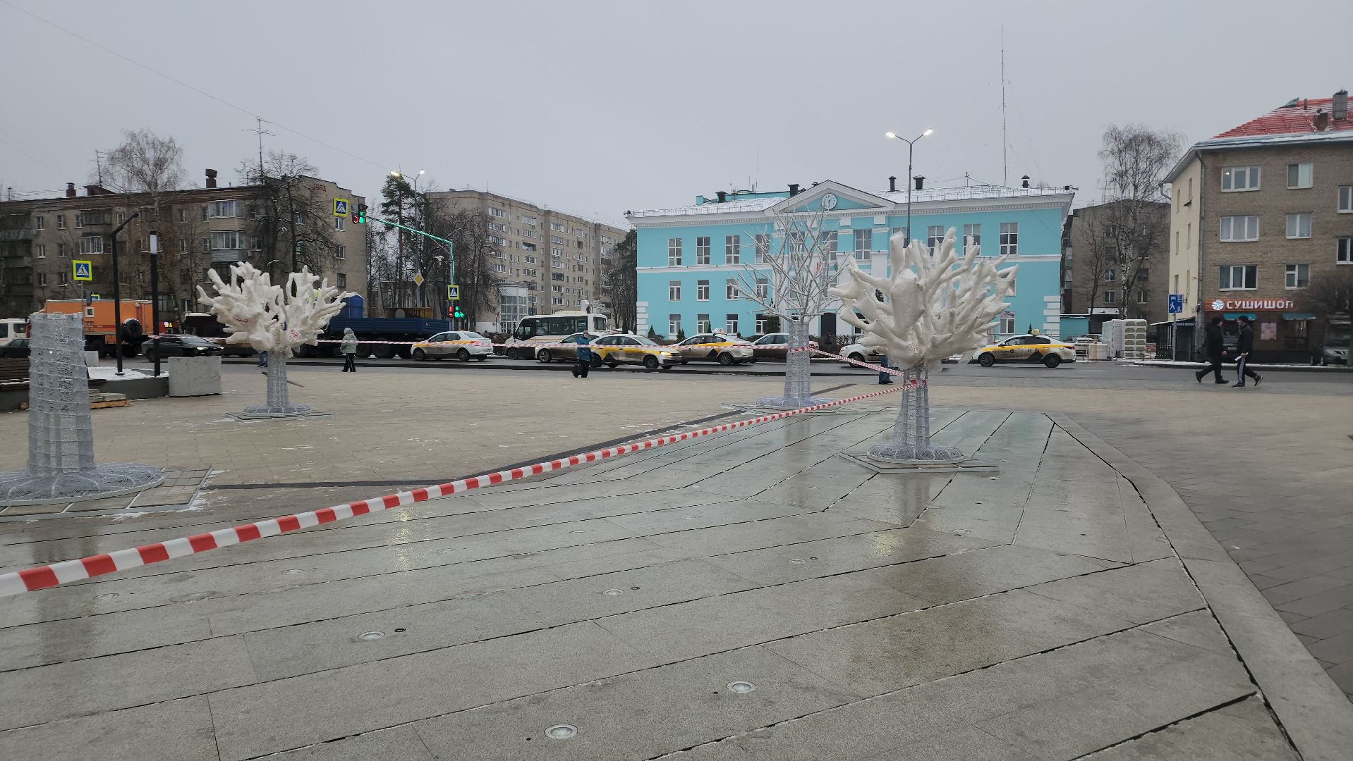 вертикалки, пушкино, инсталляции, украшение города к новому году, площадь, светодиодная композиция, светодиоды, деревья,