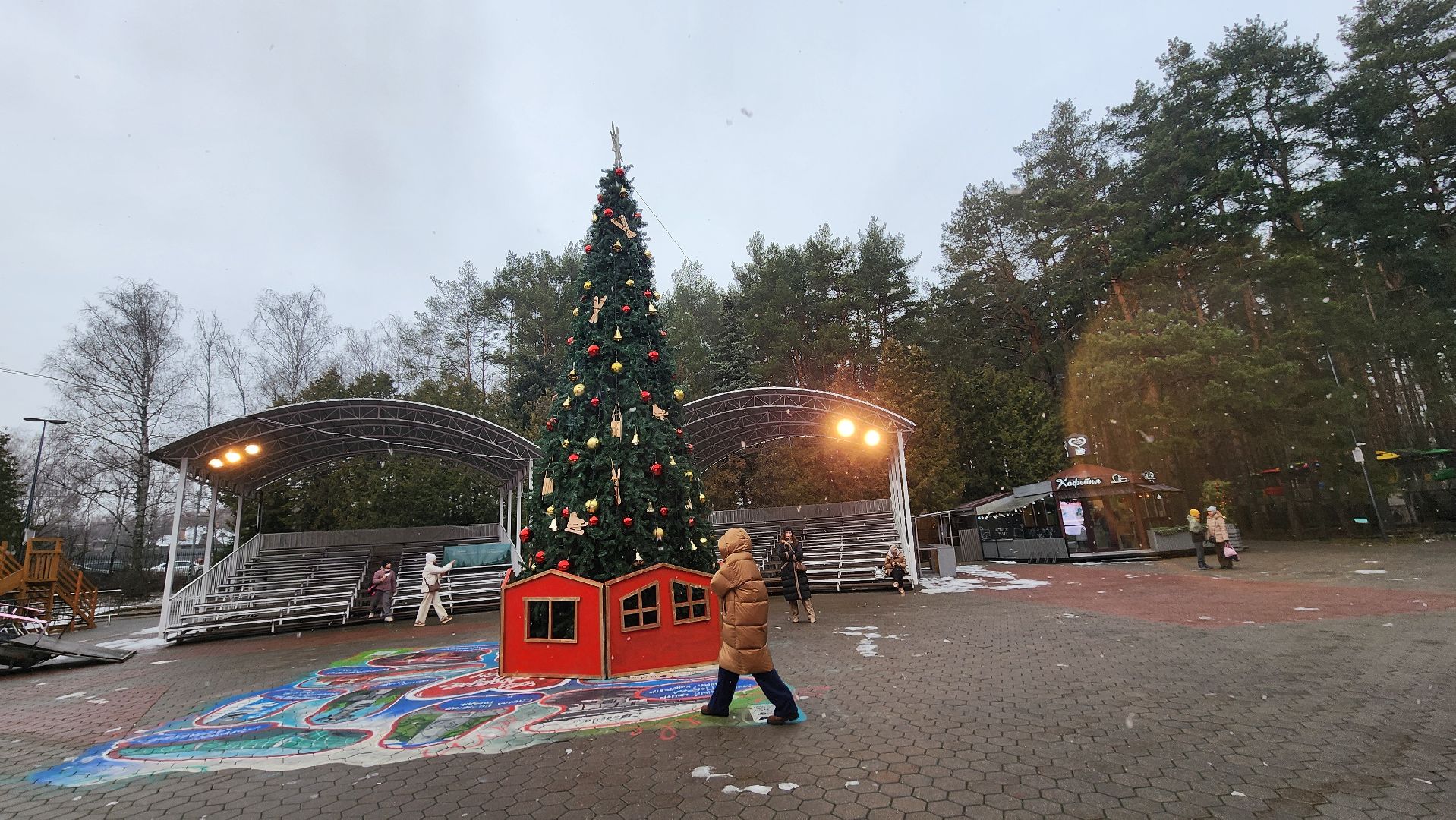 зима в парках, Елка, зима в подмосковье, домодедово, открытие зимнего сезона, Зима,