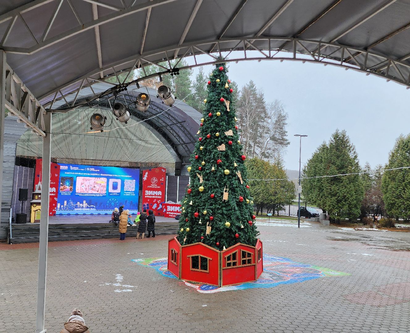 зима в парках, Елка, зима в подмосковье, домодедово, открытие зимнего сезона, Зима,