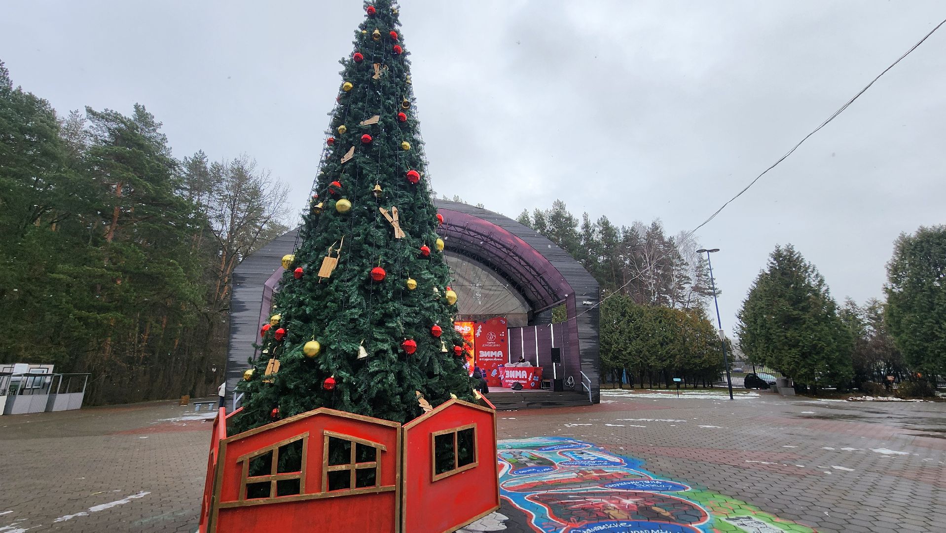 зима в парках, Елка, зима в подмосковье, домодедово, открытие зимнего сезона, Зима,