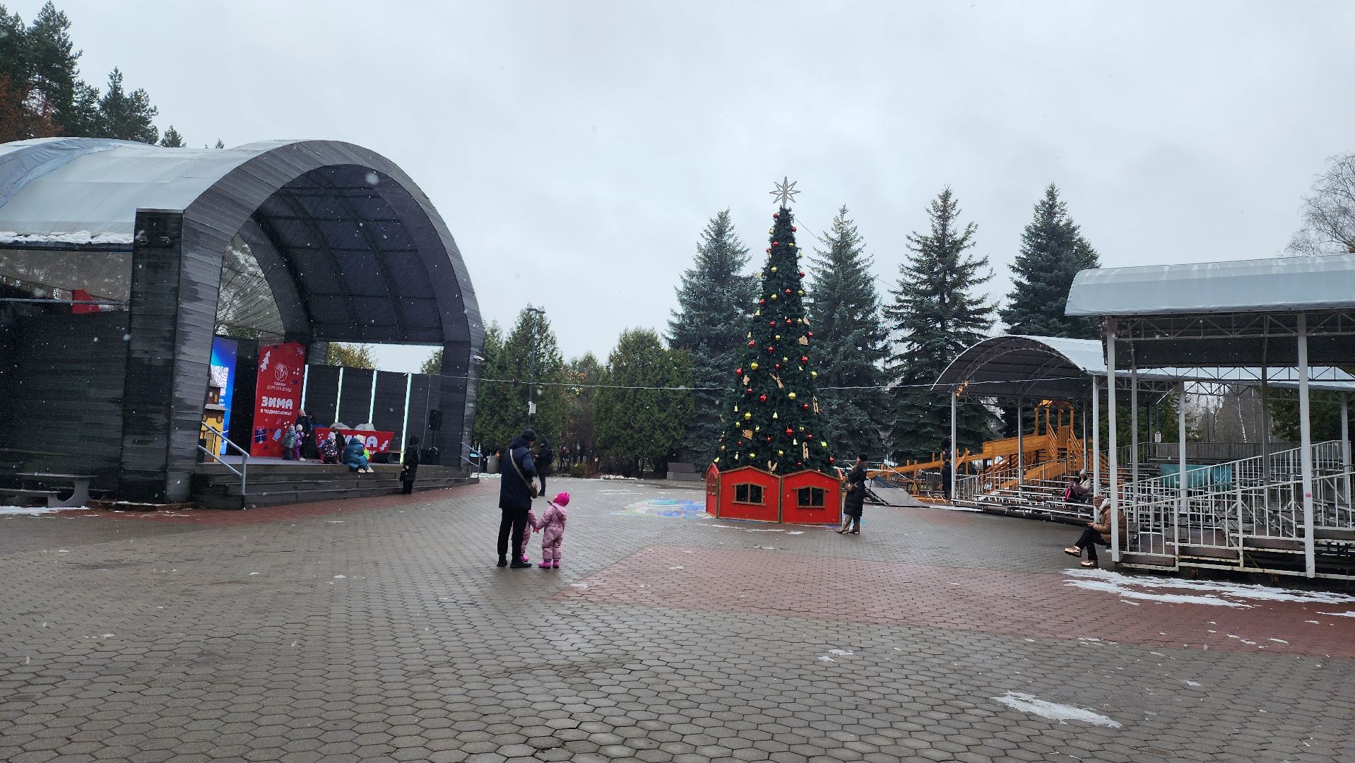 зима в парках, Елка, зима в подмосковье, домодедово, открытие зимнего сезона, Зима,