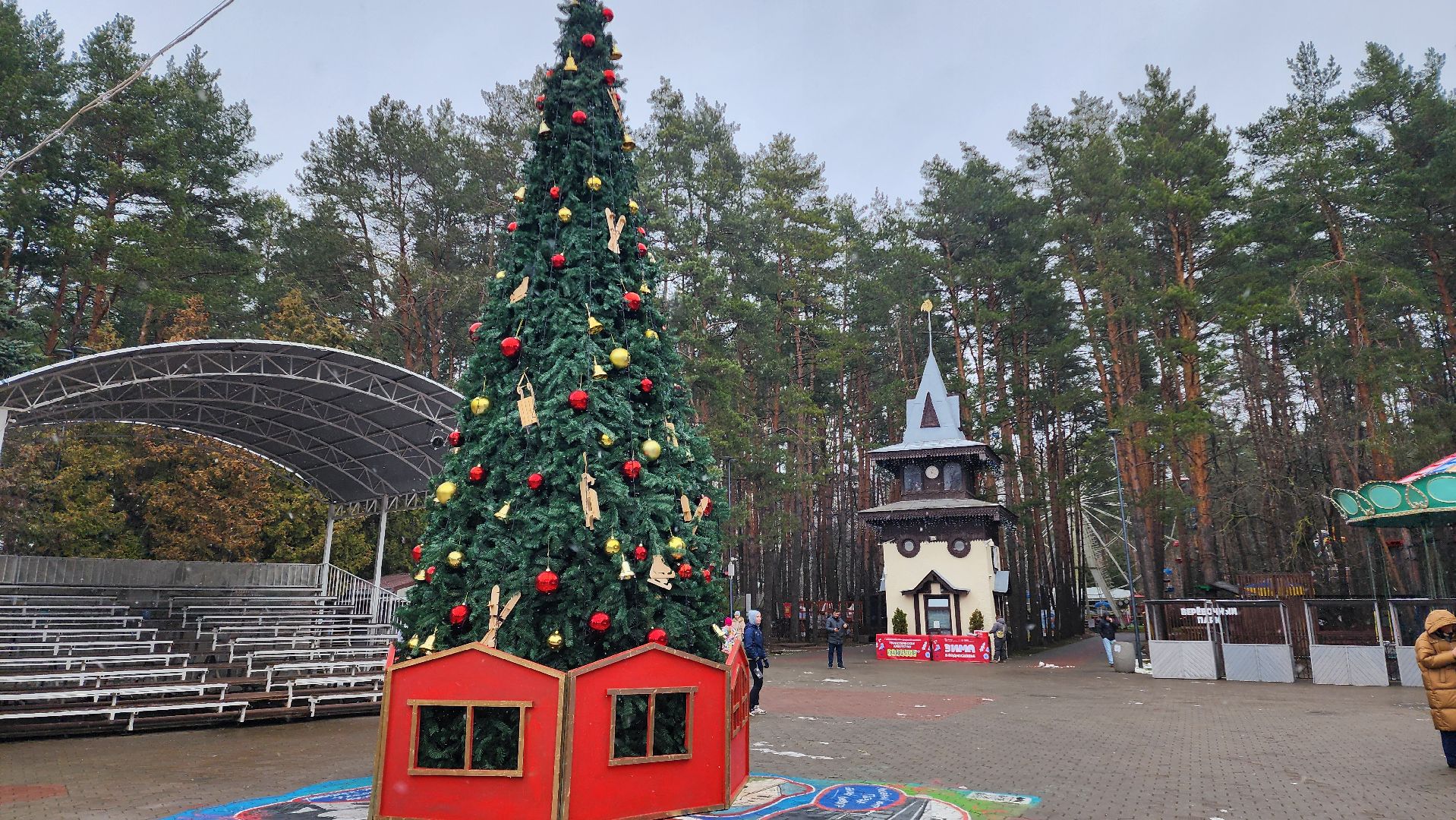 зима в парках, Елка, зима в подмосковье, домодедово, открытие зимнего сезона, Зима,