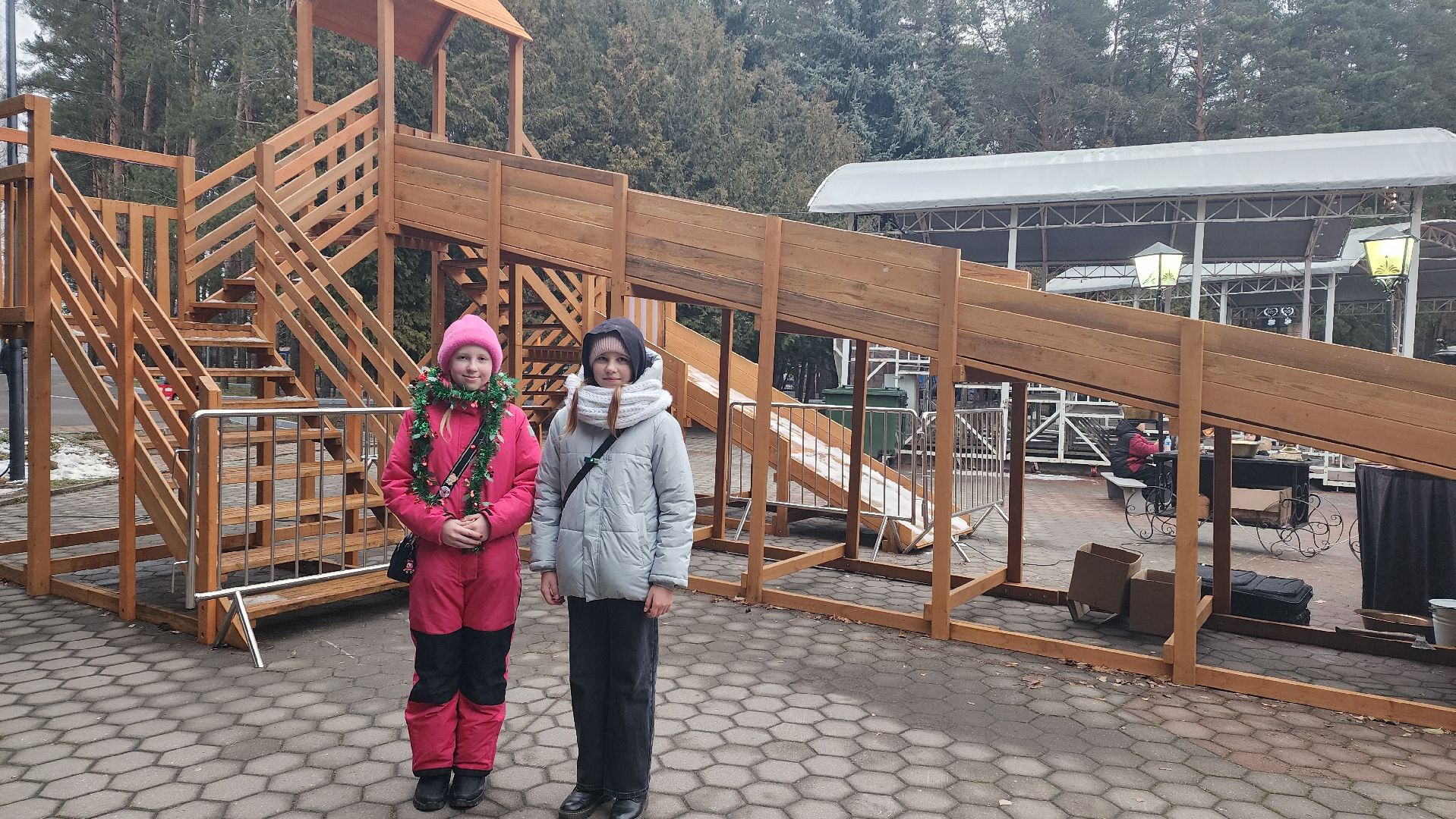 подмосковье, Домодедово, Деревянная горка, парк Елочки, зима в подмосковье, Зима, Зимние забавы, вертикалки,