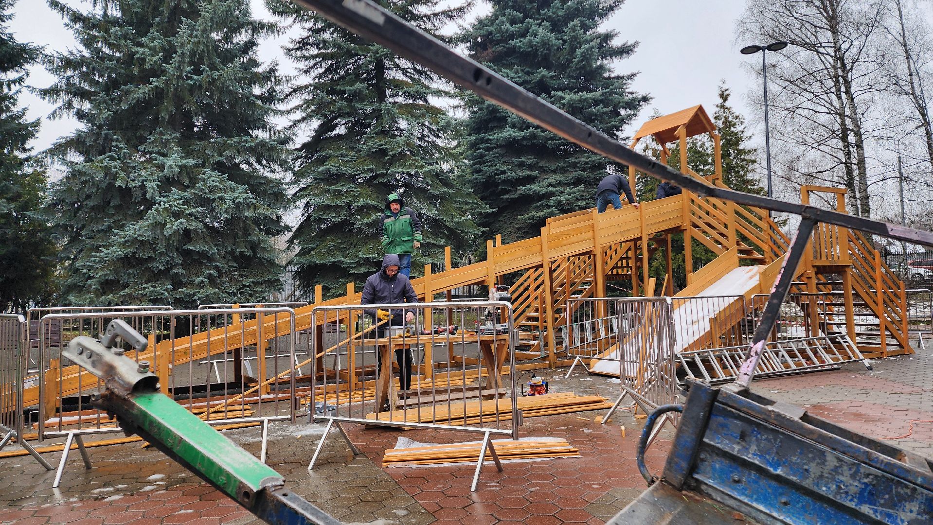 подмосковье, Домодедово, Деревянная горка, парк Елочки, зима в подмосковье, Зима, Зимние забавы, вертикалки,