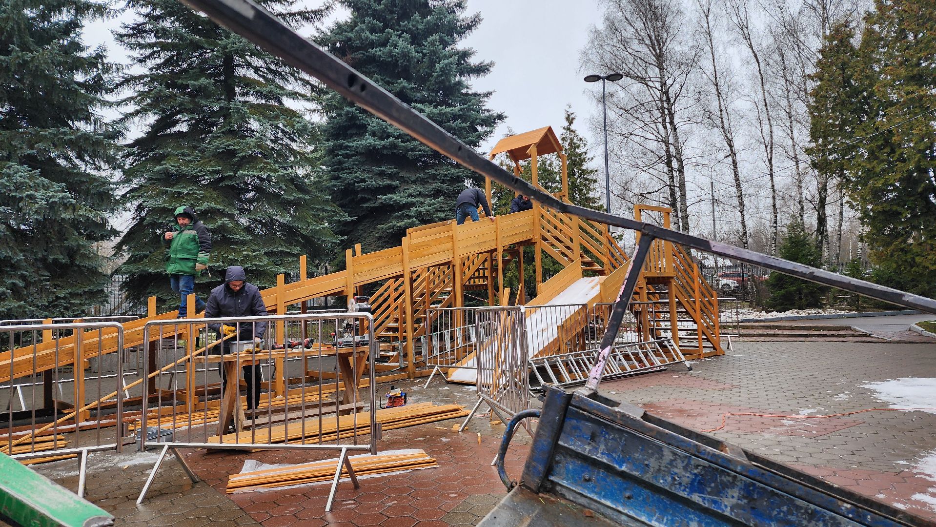 подмосковье, Домодедово, Деревянная горка, парк Елочки, зима в подмосковье, Зима, Зимние забавы, вертикалки,