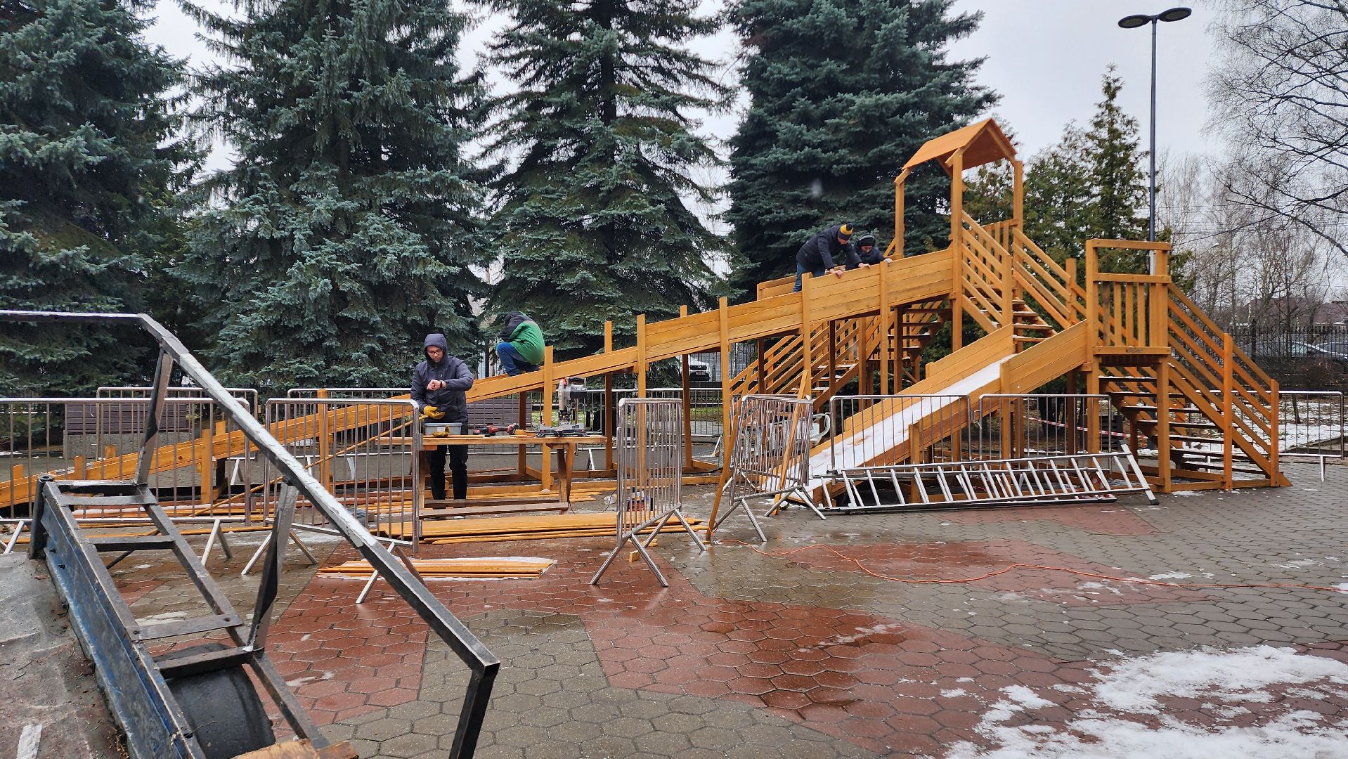 подмосковье, Домодедово, Деревянная горка, парк Елочки, зима в подмосковье, Зима, Зимние забавы, вертикалки,