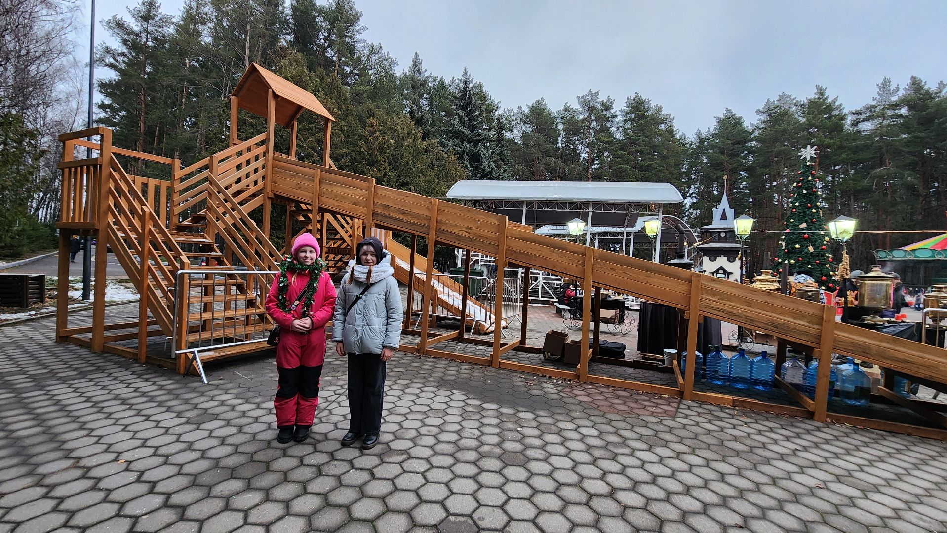 подмосковье, Домодедово, Деревянная горка, парк Елочки, зима в подмосковье, Зима, Зимние забавы, вертикалки,