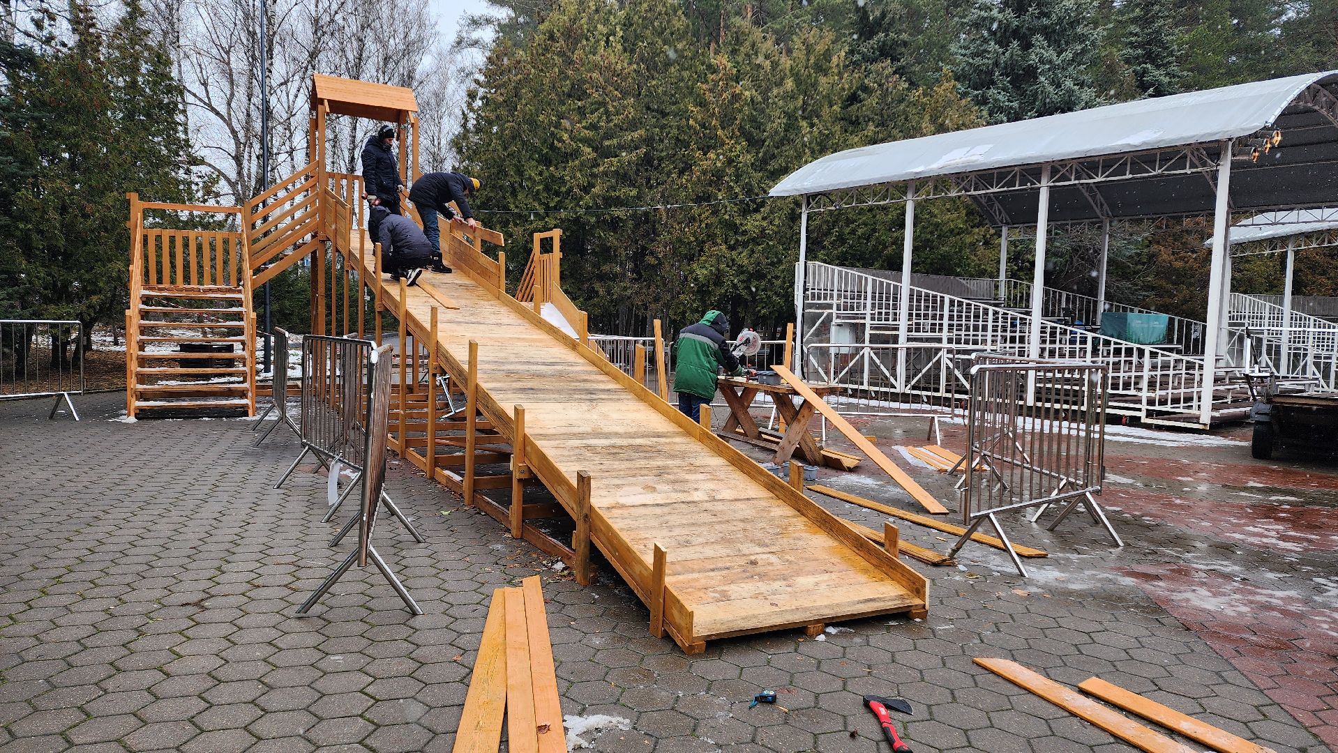 подмосковье, Домодедово, Деревянная горка, парк Елочки, зима в подмосковье, Зима, Зимние забавы, вертикалки,